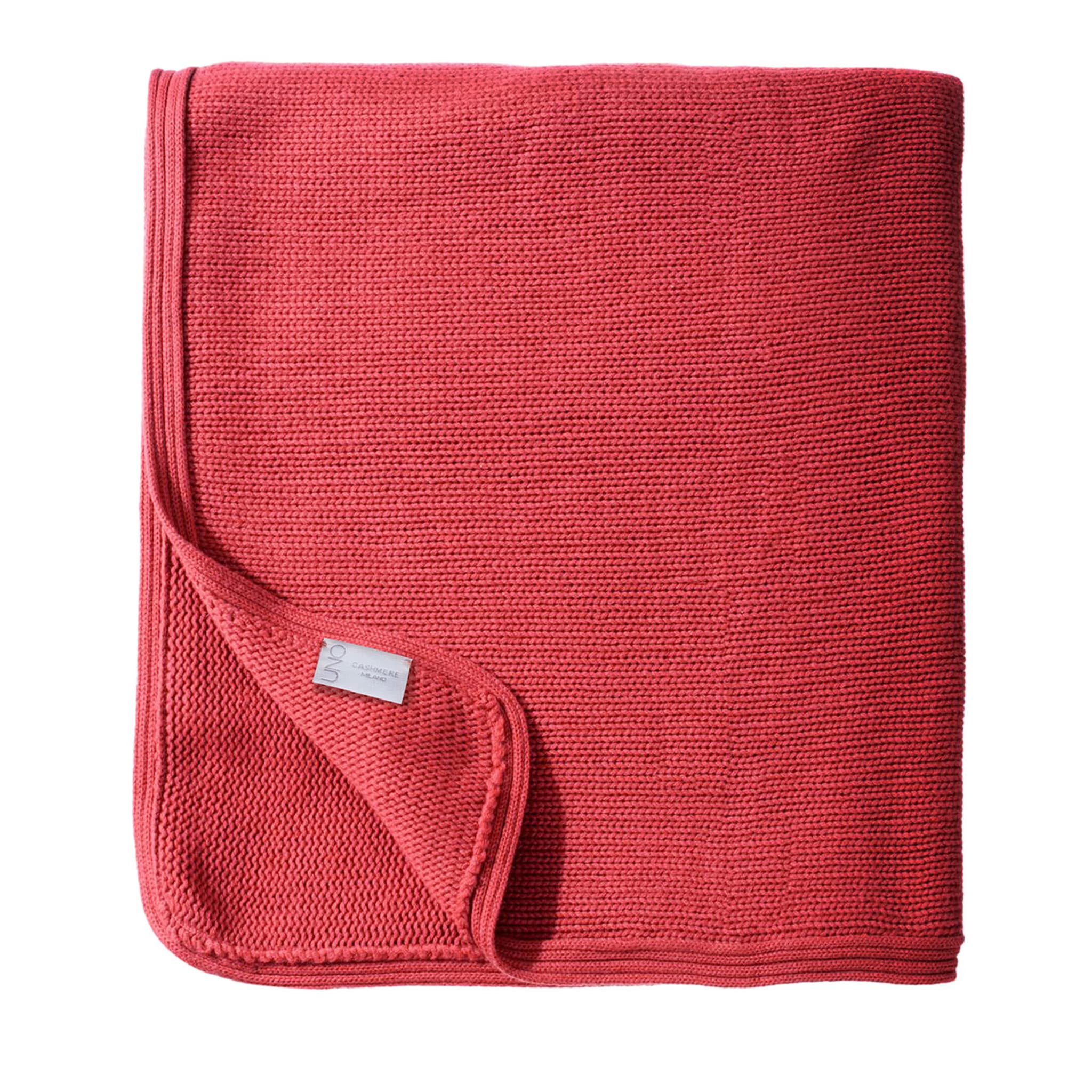 Large Coral Cashmere Blanket - Main view