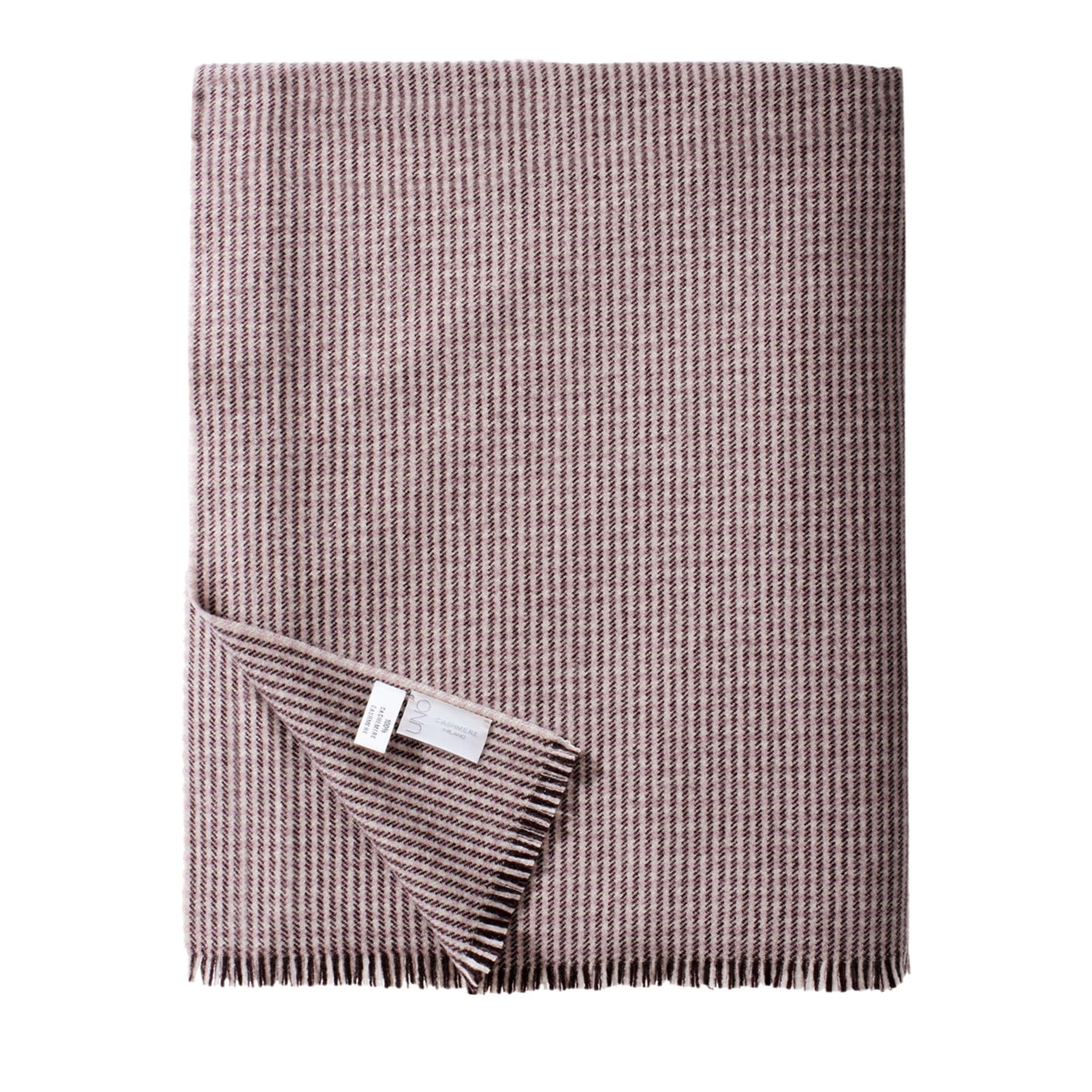 Medium Mauve Houndstooth Cashmere Blanket - Main view