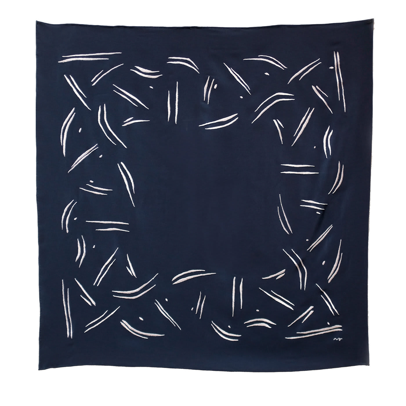 Trazos I Embroidered Blue Scarf #1 - Marta Benet