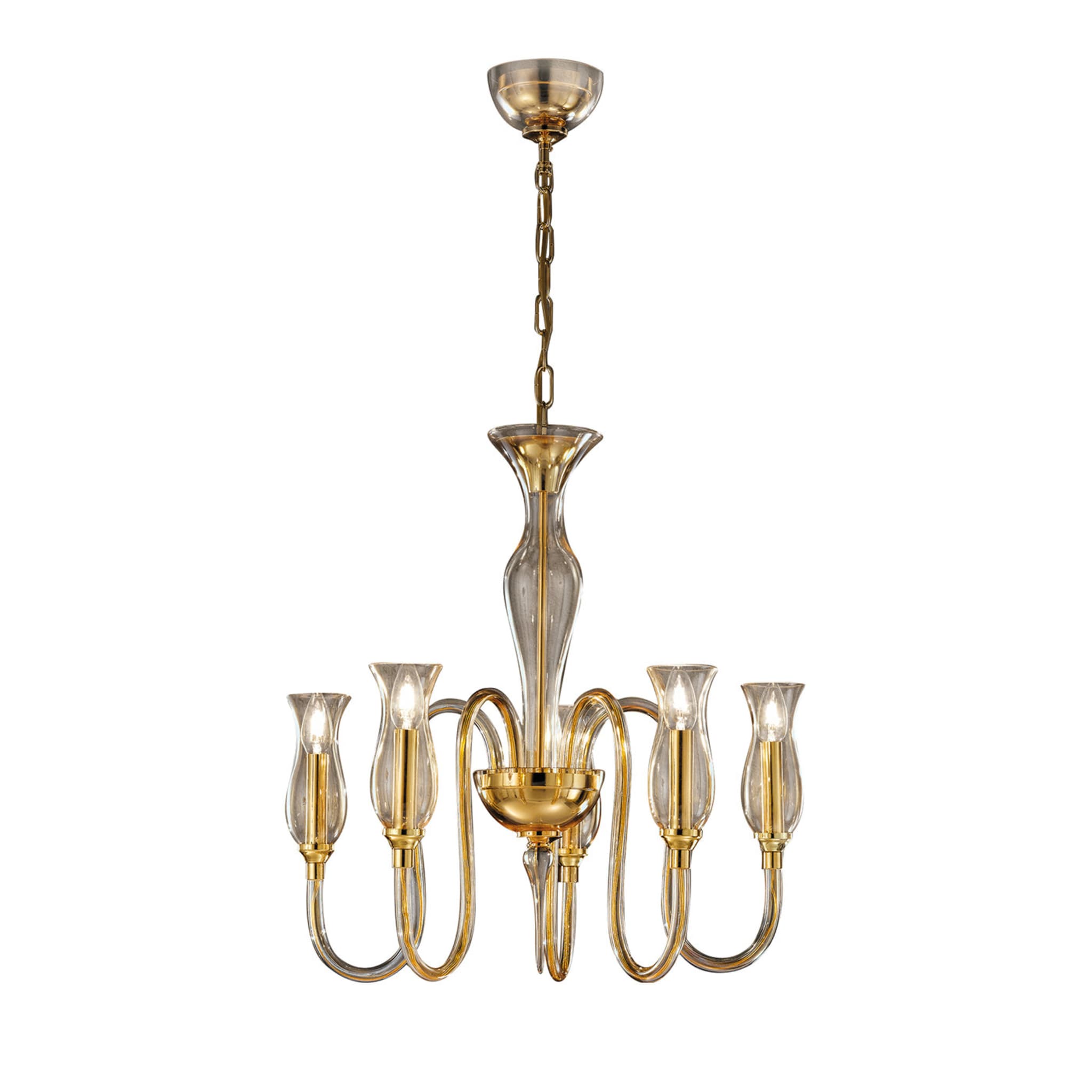 Teodato Amber 5-Light Chandelier - Main view