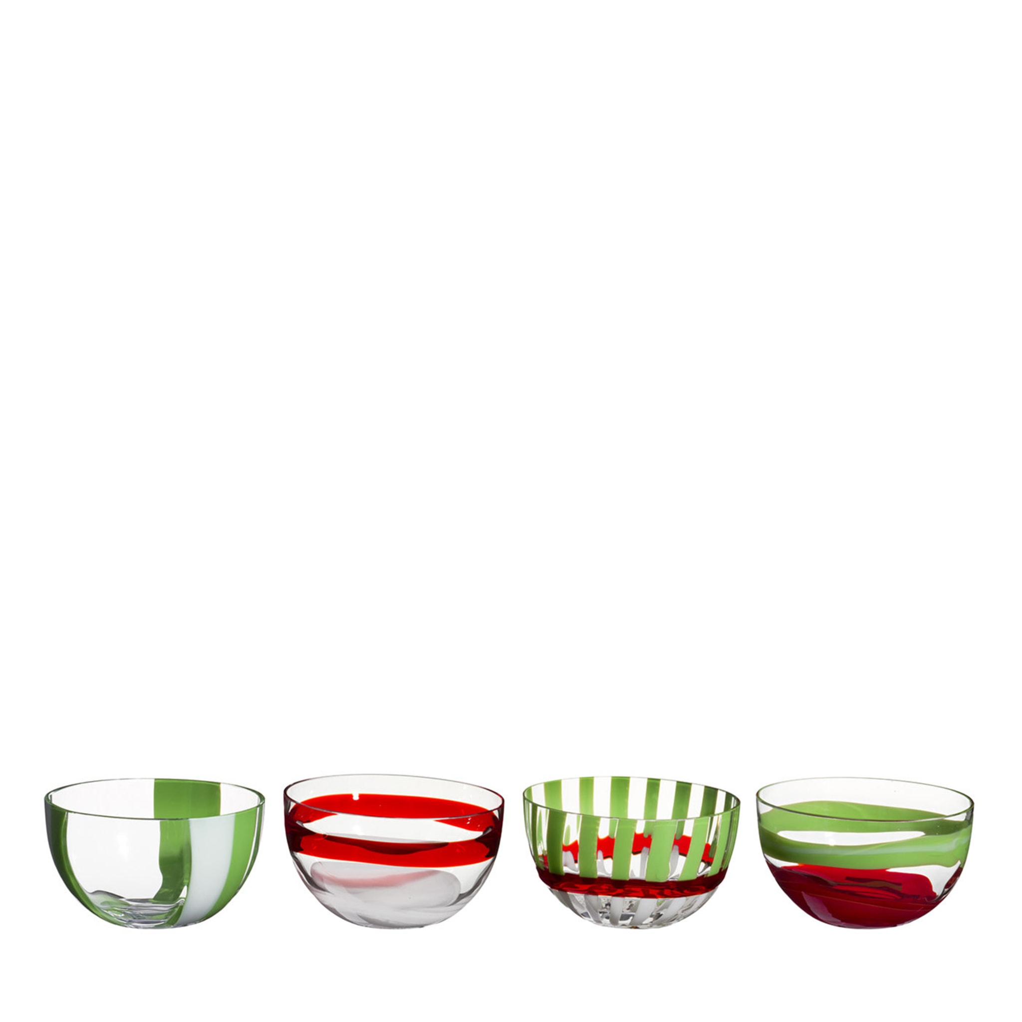 Le Diverse Set of 4 Green and Red Bowls - Main view