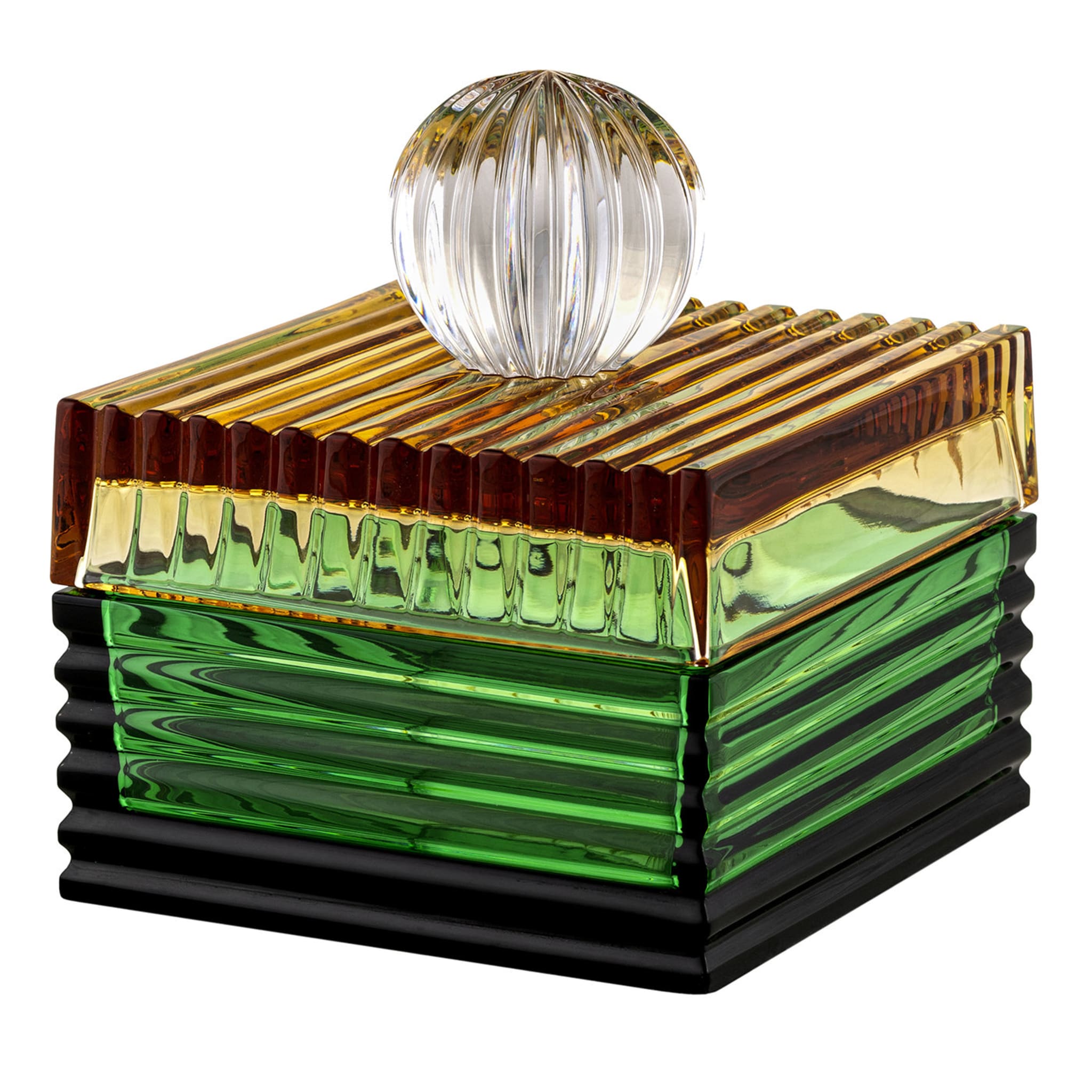 Playful Small Green and Amber Box - Main view