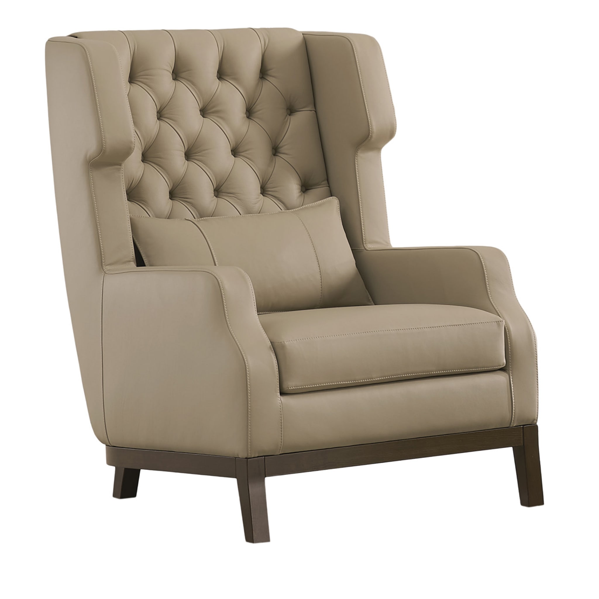 Dandy Beige Leather Armchair - Main view