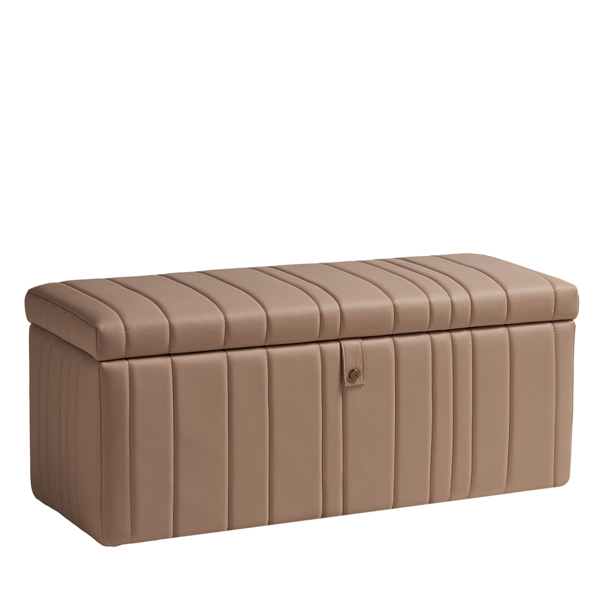 Roses Pink Leather Storage Bench - Main view