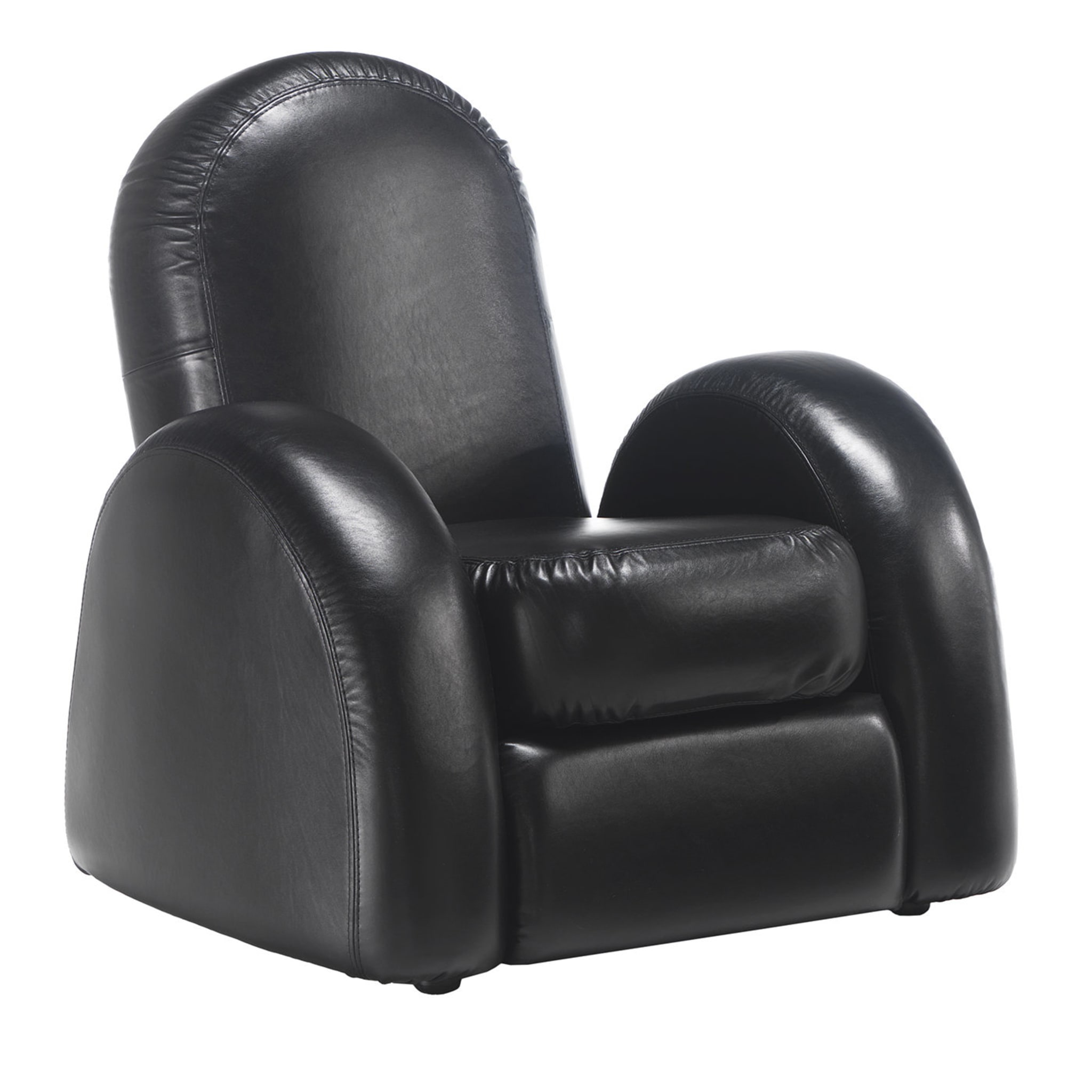 Savoy Black Leather Armchair - Main view