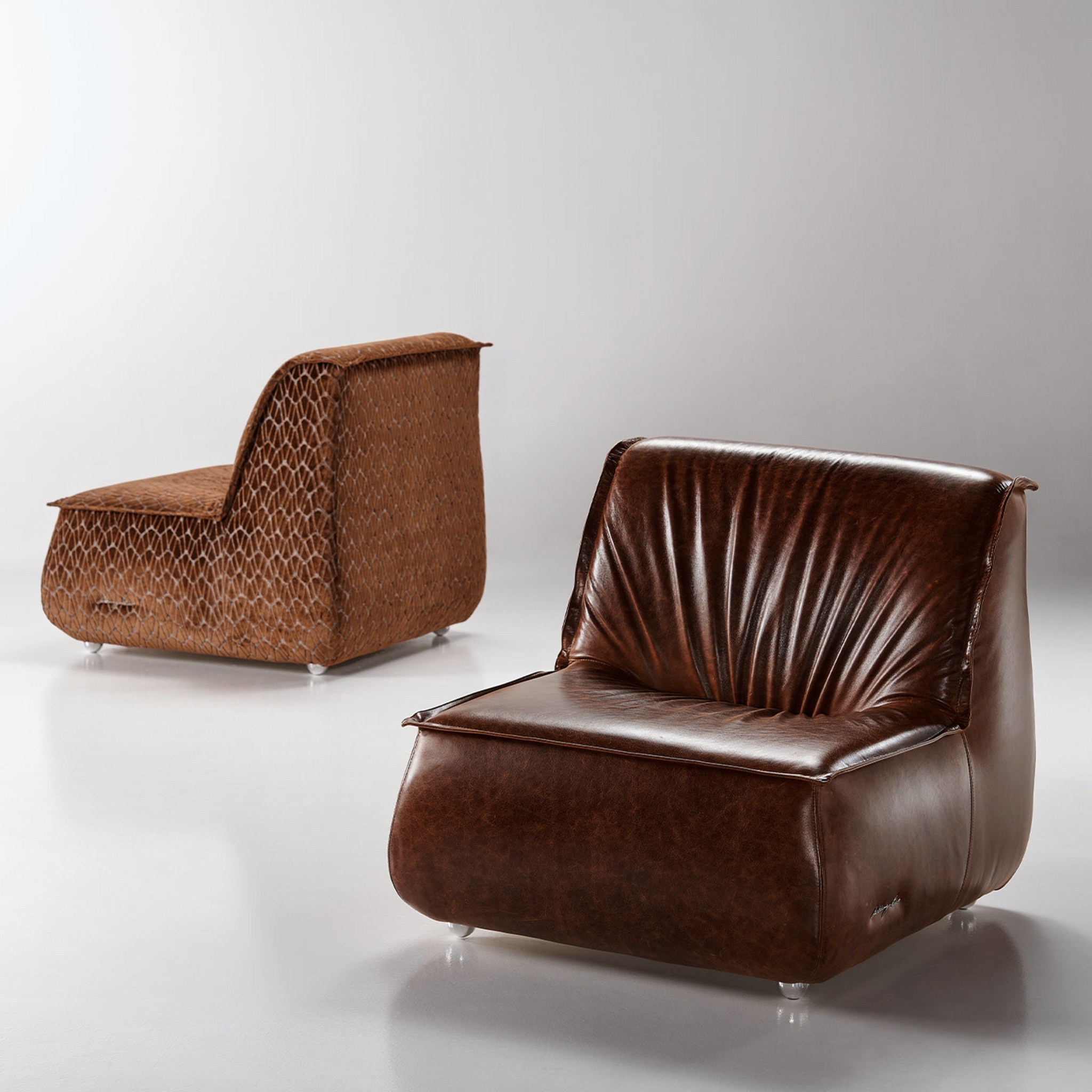 Zoe Brown Leather Lounge Chair - Alternative view 1