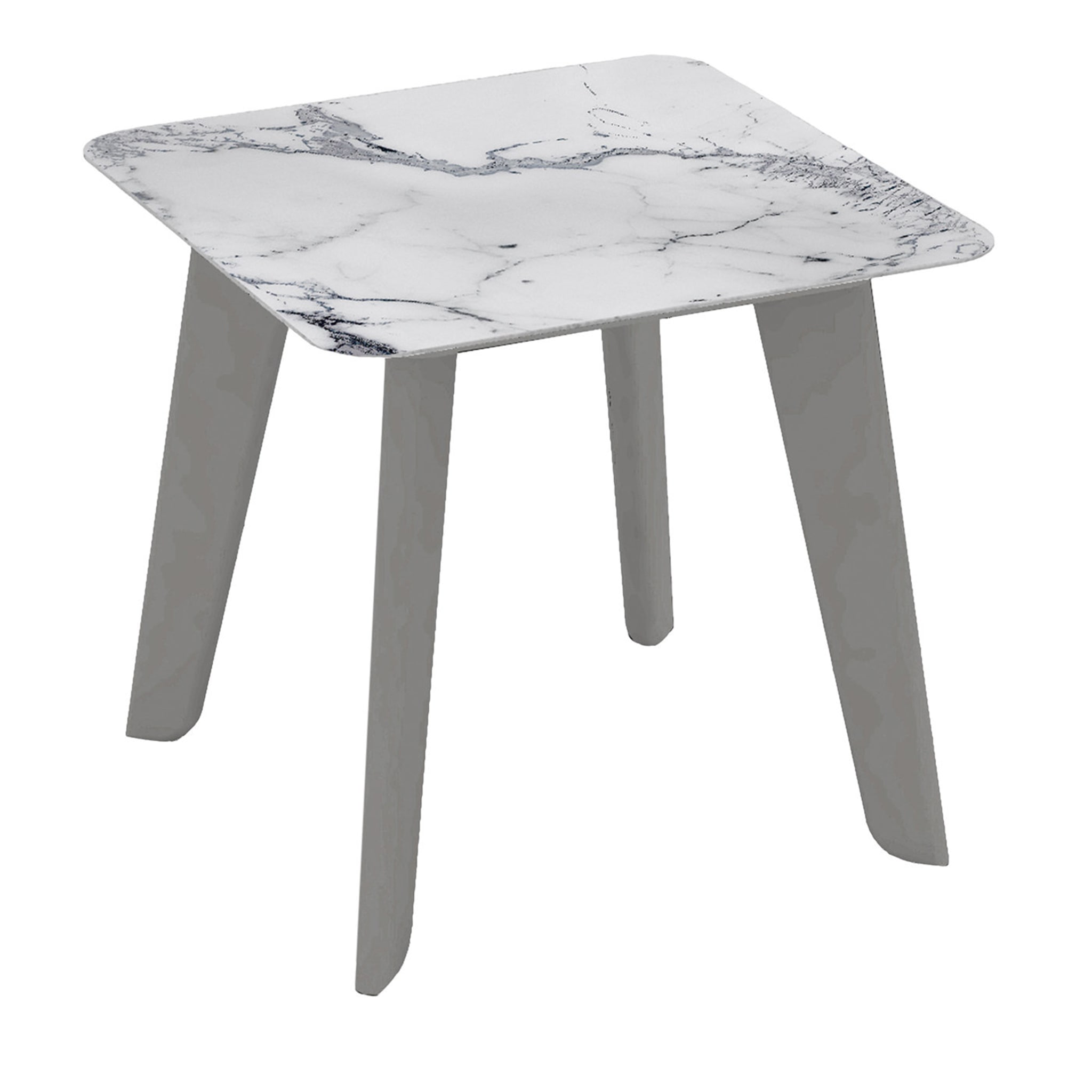 Owen Low Square Side Table with Gray and White Top - Main view