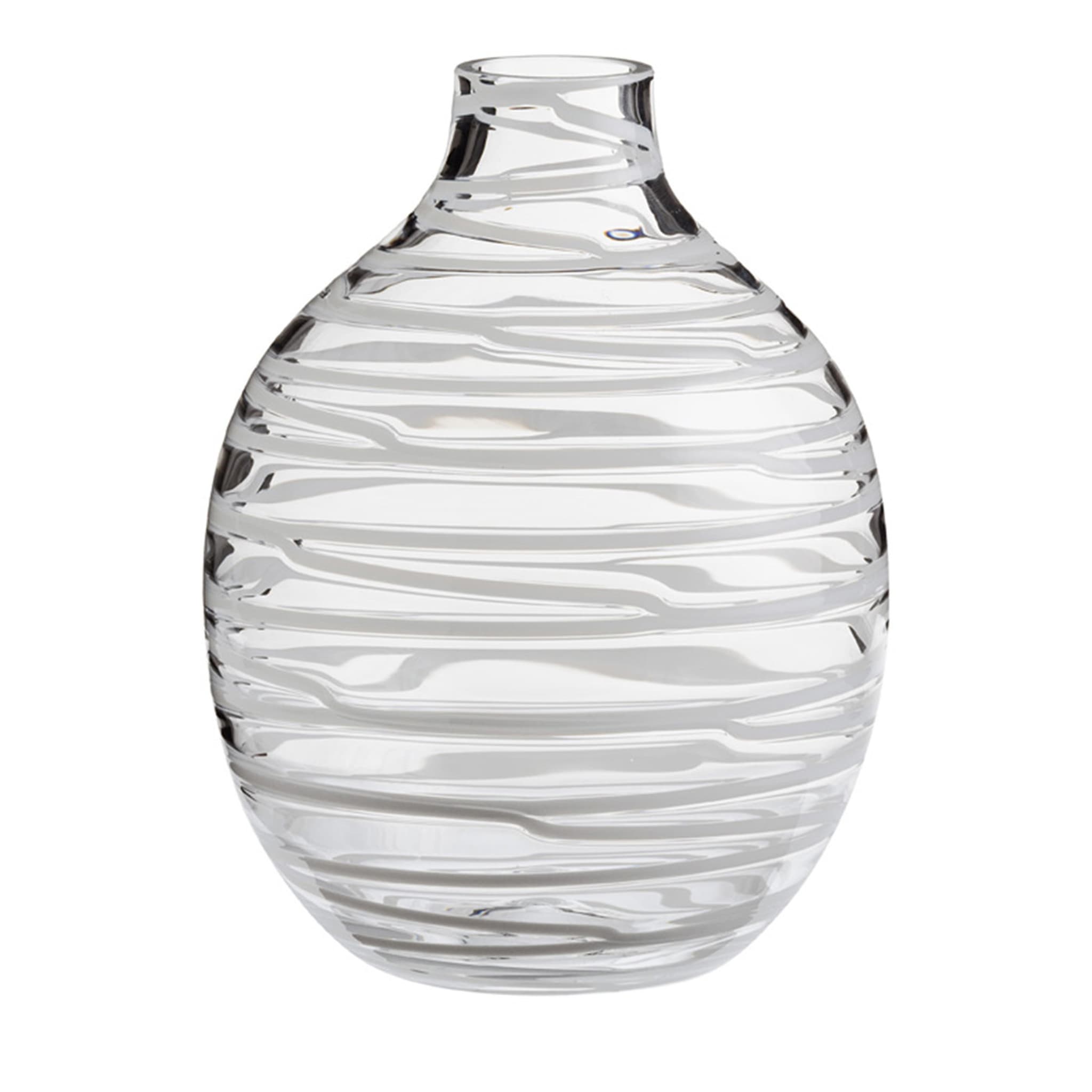 Einblütige strukturierte weiße Vase - Hauptansicht