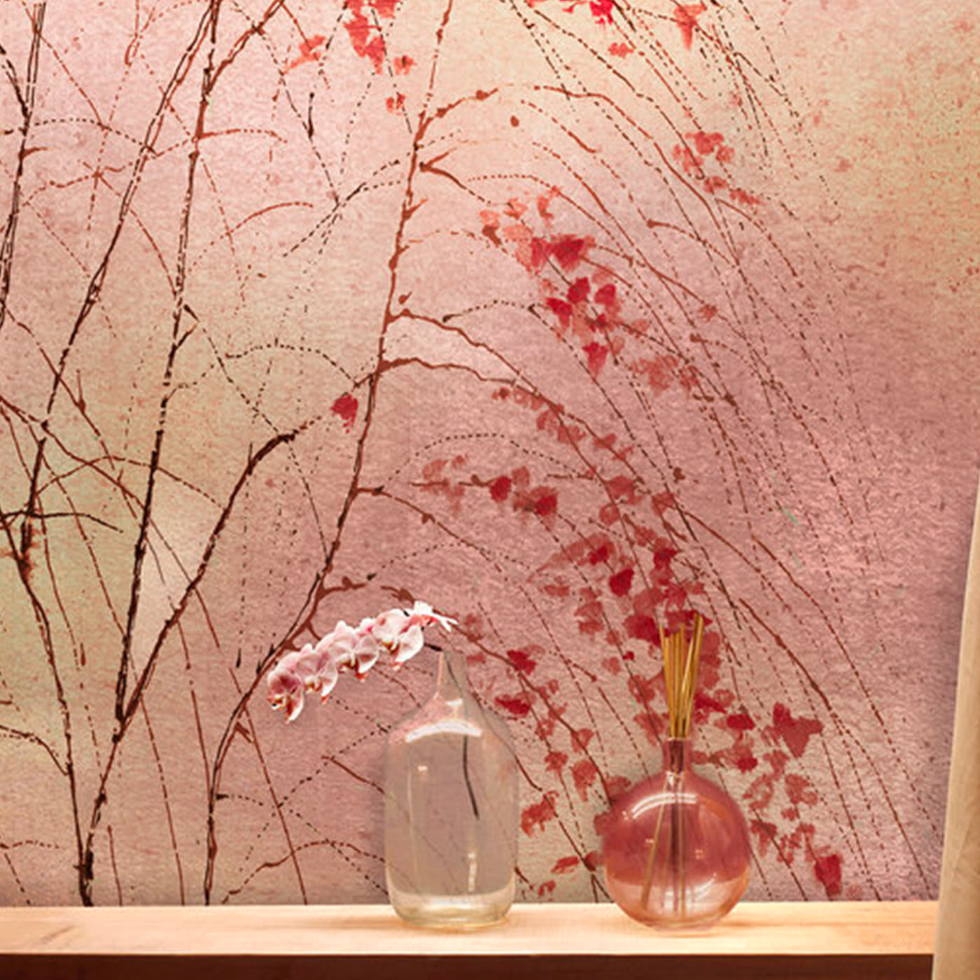 Albero Rosa Wallpaper - Fabscarte