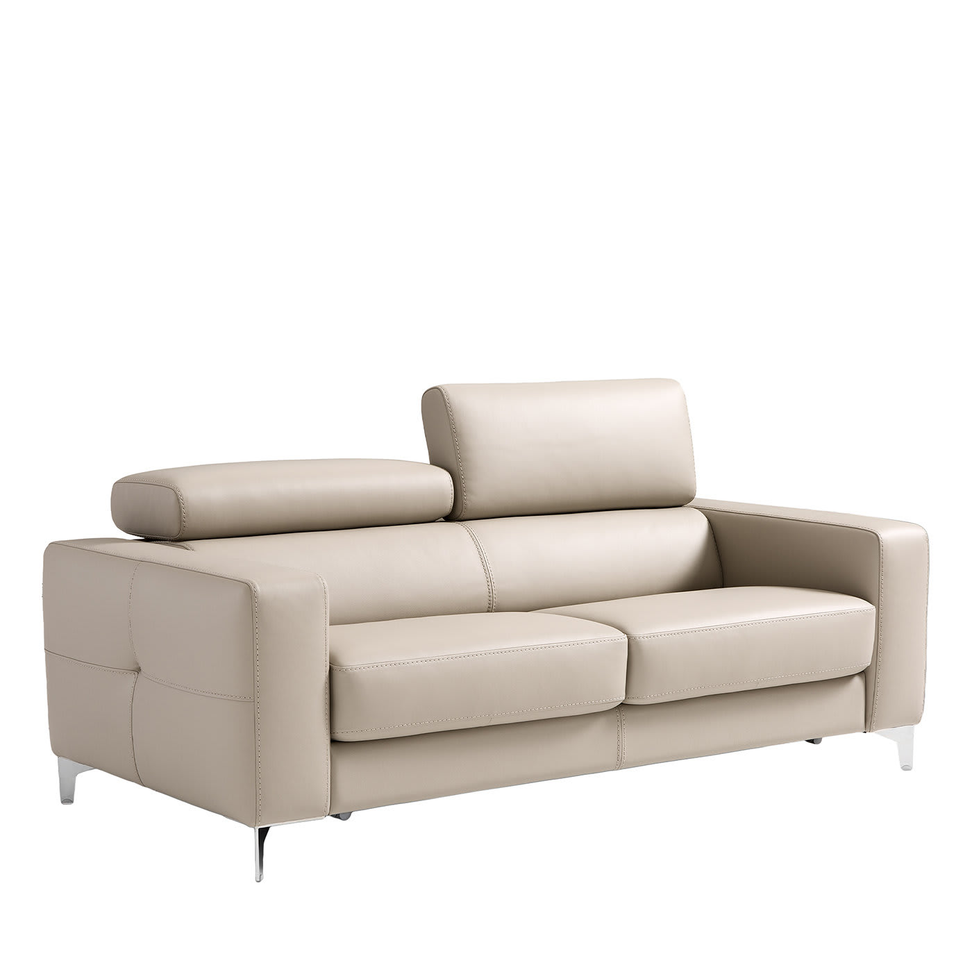 Verona Beige Leather 2 Seater Sofa Bed, Leather 2 Seater Sofa Bed
