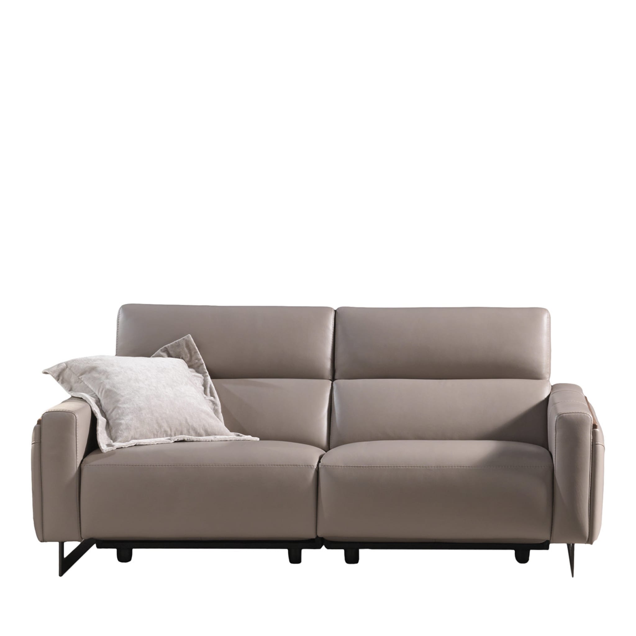 Nazaro Beige Leather 2-Seater Sofa - Main view