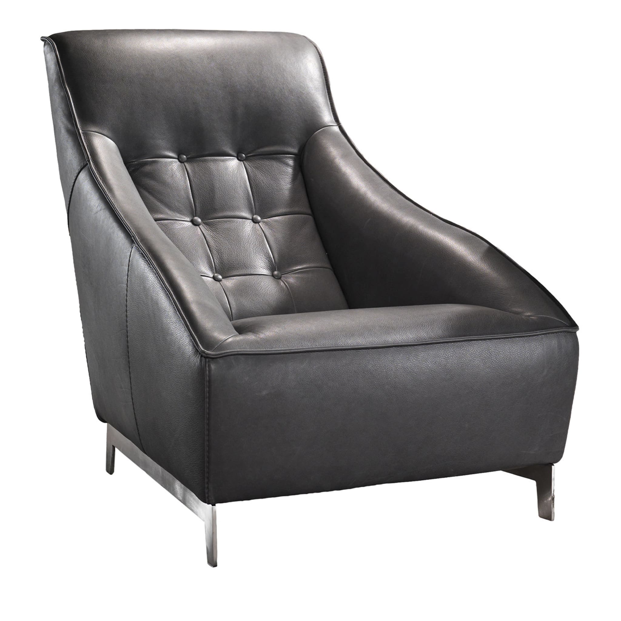 Gerard Gray Leather Armchair - Main view
