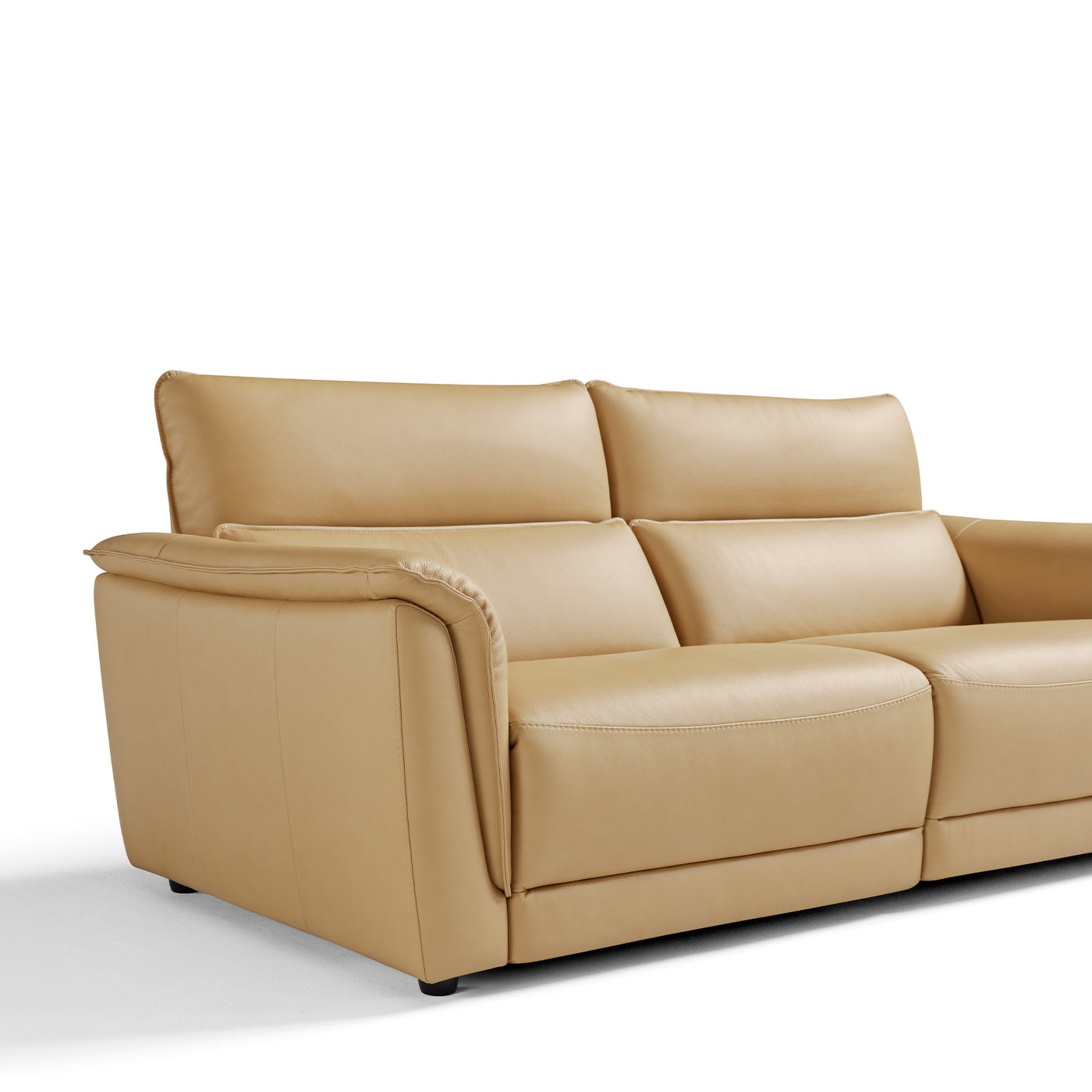 Bovino Sand Leather 2-Seater Armchair - Alternative view 1