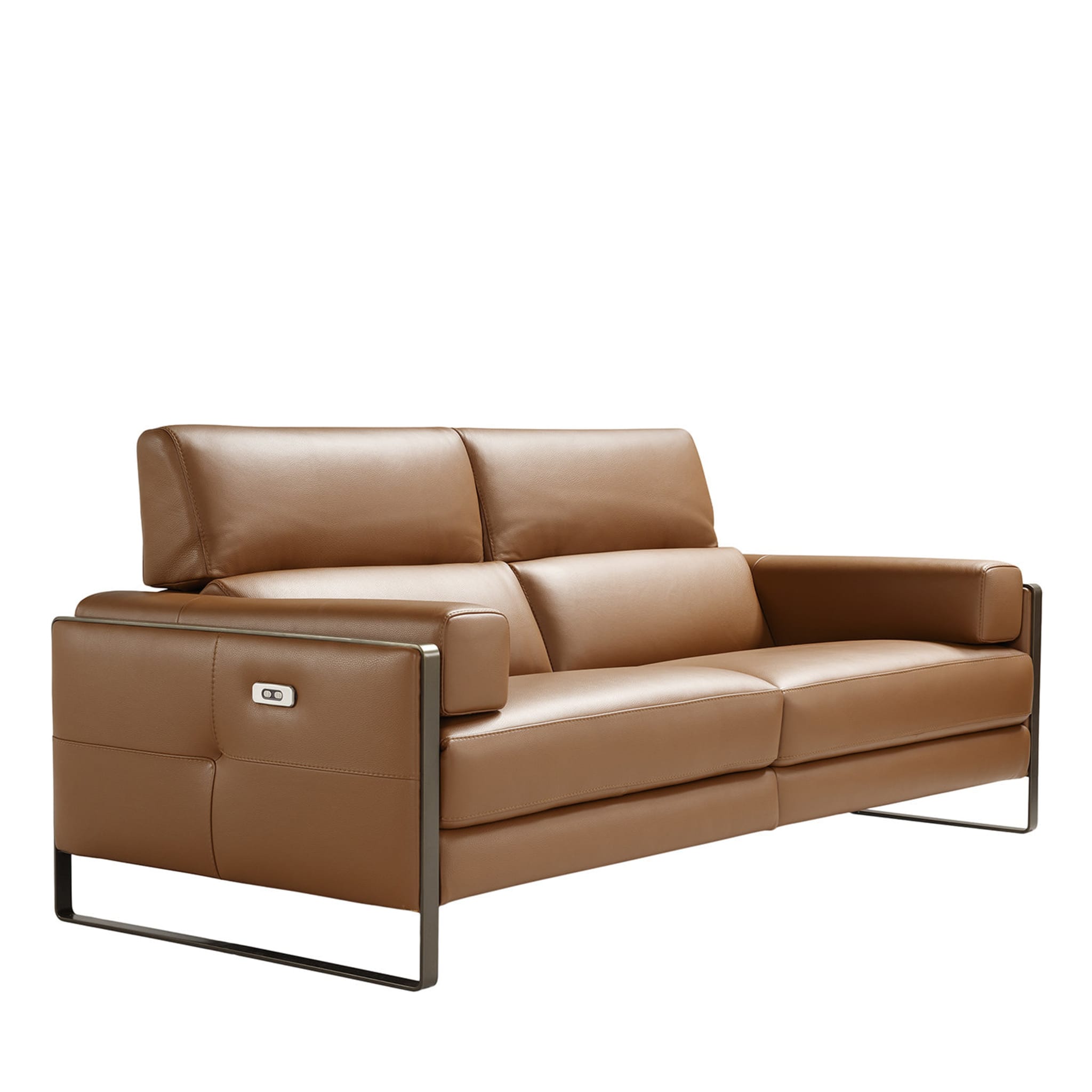 Daunia Brown Leather 2-Seater Sofa - Main view