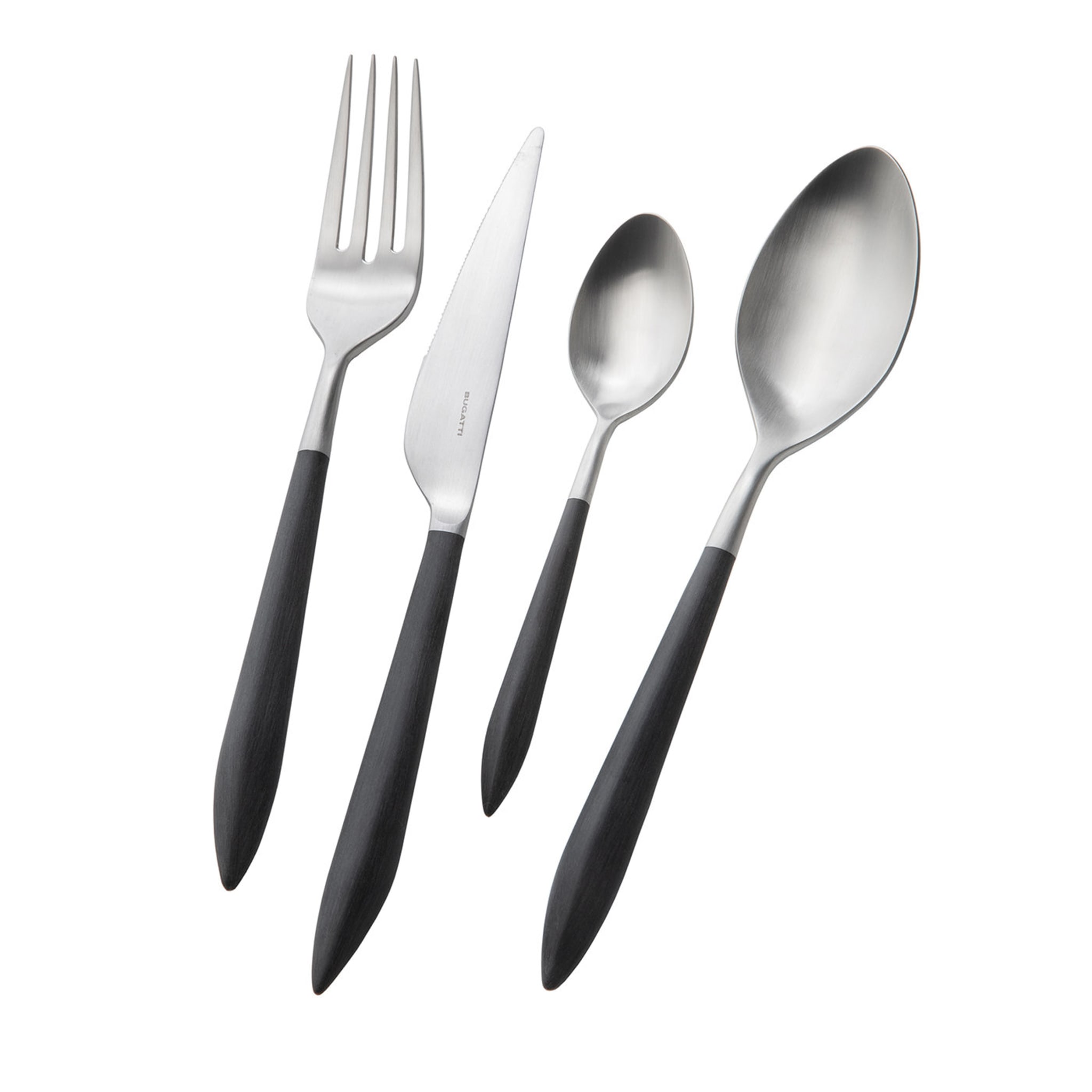 Ares 24-Piece Flatware Set in Black with Box - Main view