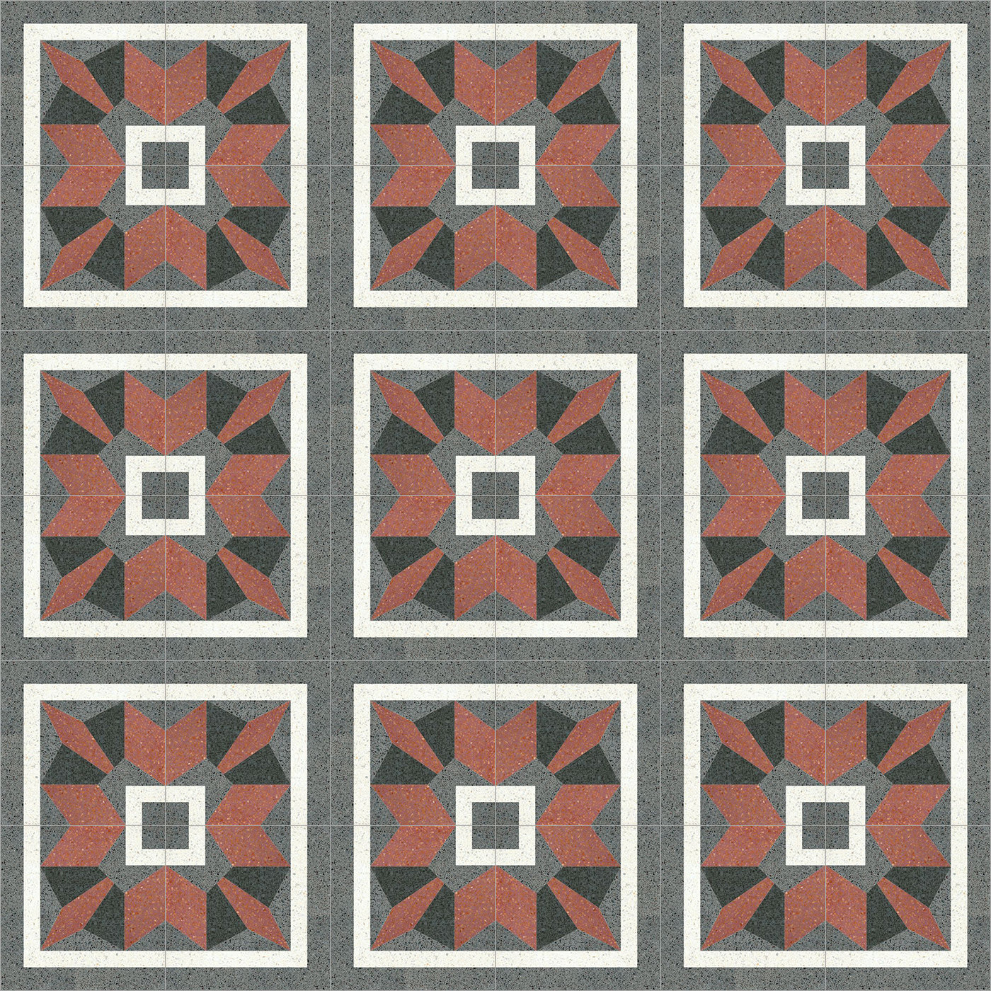 Trapezo Set of 13 Terrazzo Tiles - Romano