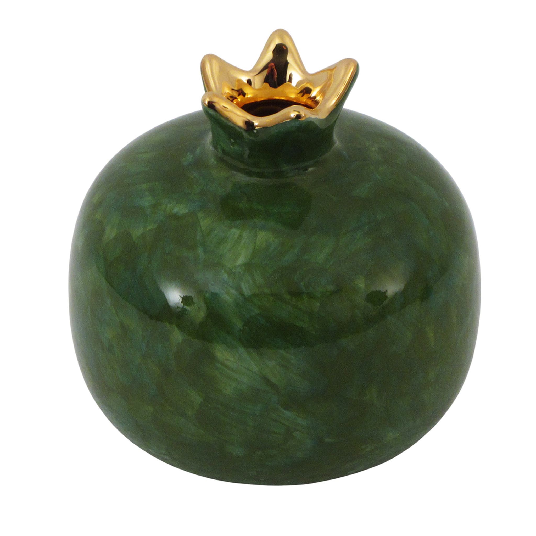 Granada de cerámica verde pequeña - Vista principal