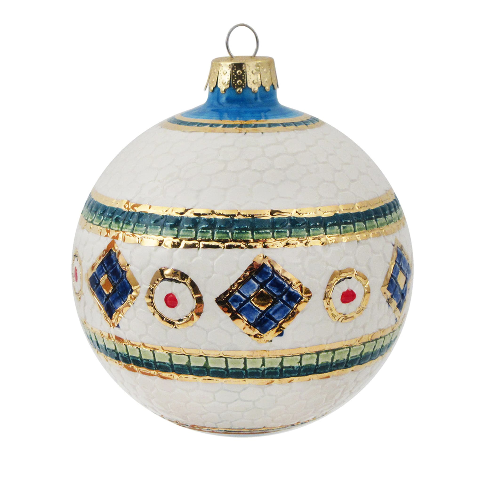 Ornamento a forma di palla di Natale in mosaico bizantino - Vista principale
