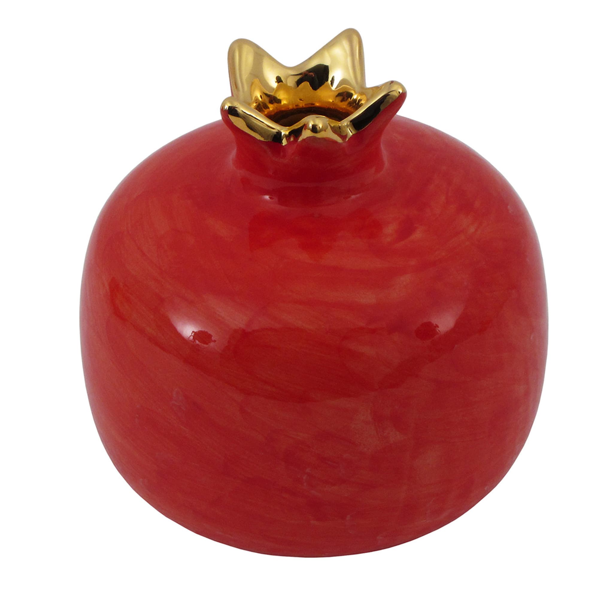 Kleiner roter Granatapfel aus Keramik - Hauptansicht
