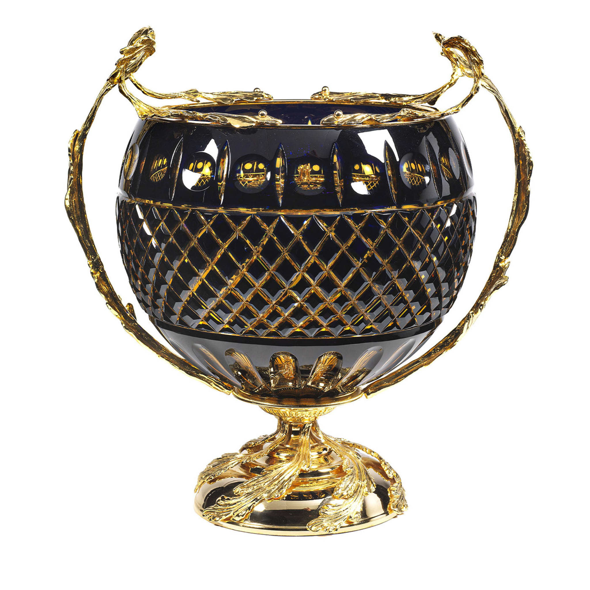 Gold and Blue/Amber Crystal Champagne Bucket - Main view