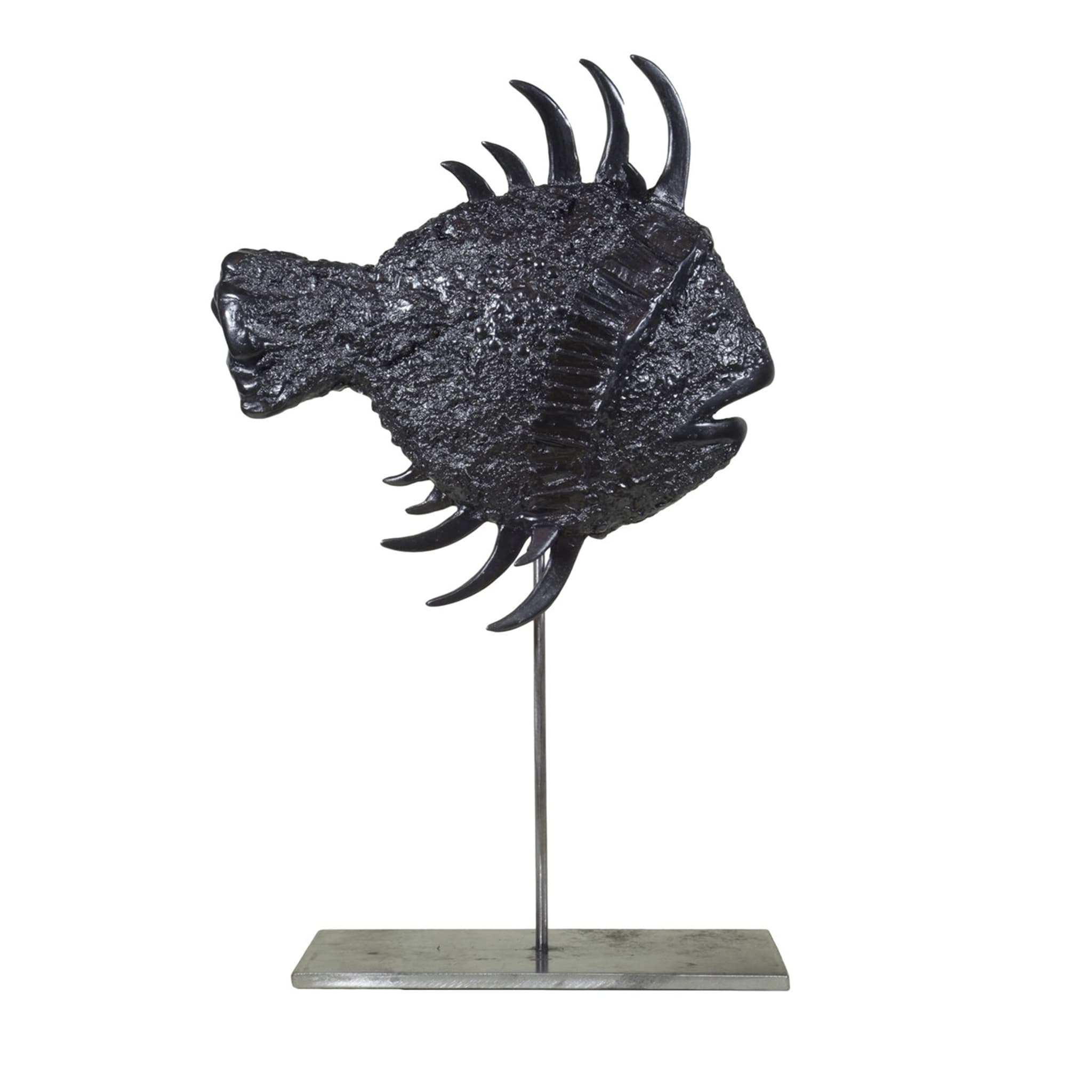 San Pietro - Grande sculpture en forme de poisson noir - Vue principale