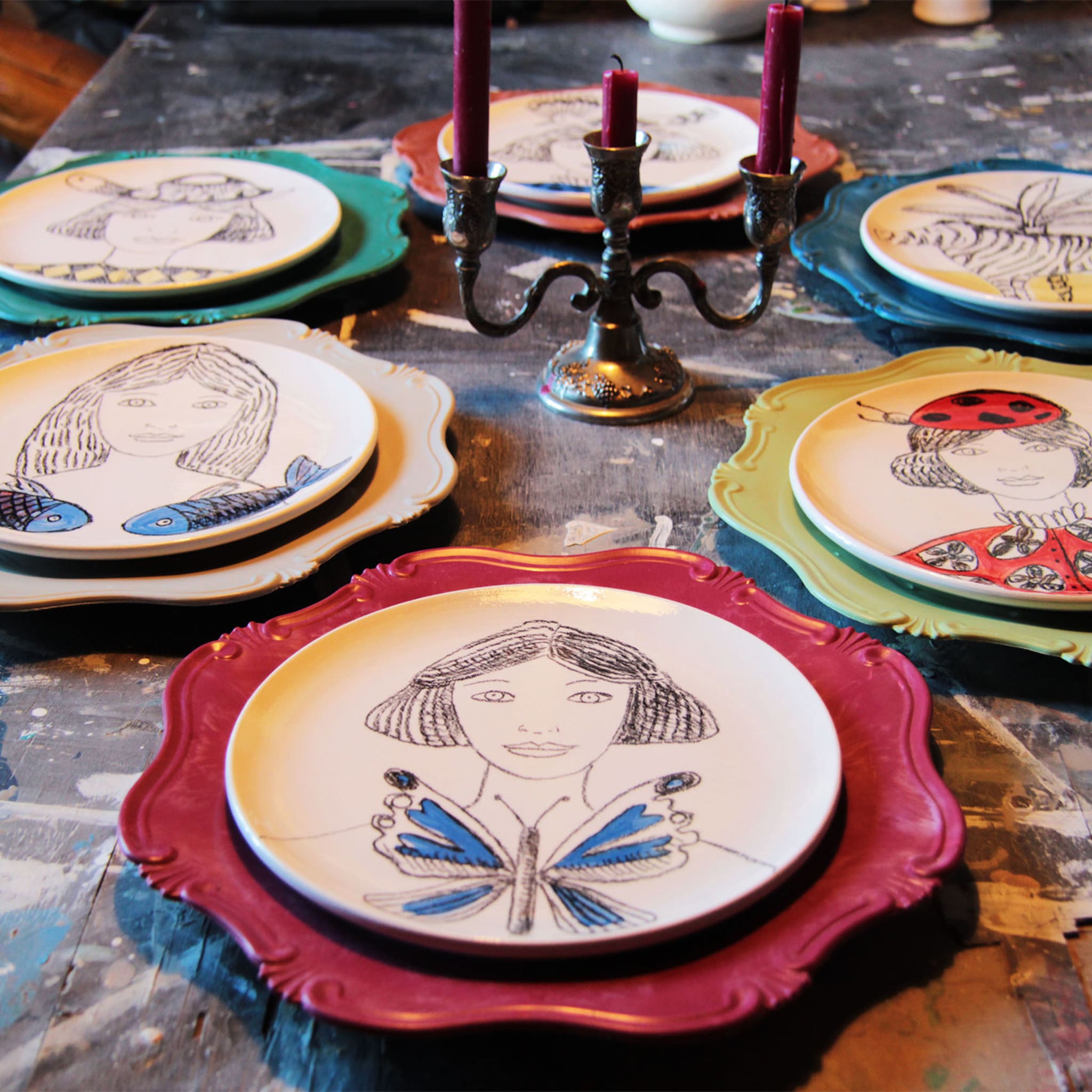 Woman with Butterfly Decorative Plate - Alternative view 3