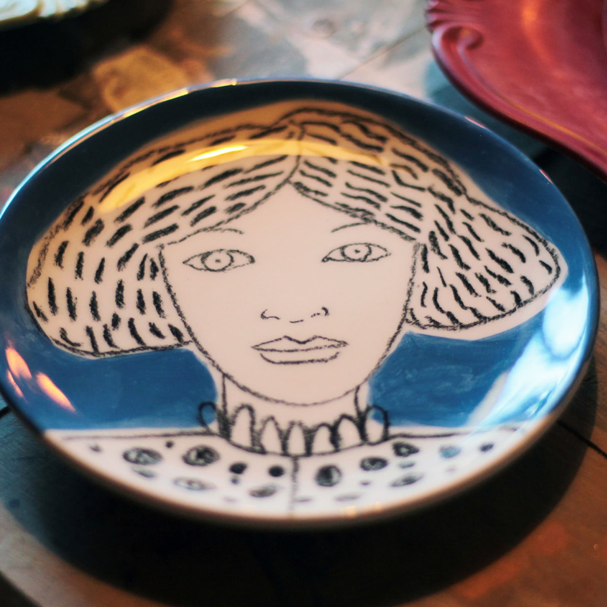 Woman Cobalt Decorative Plate - Alternative view 3