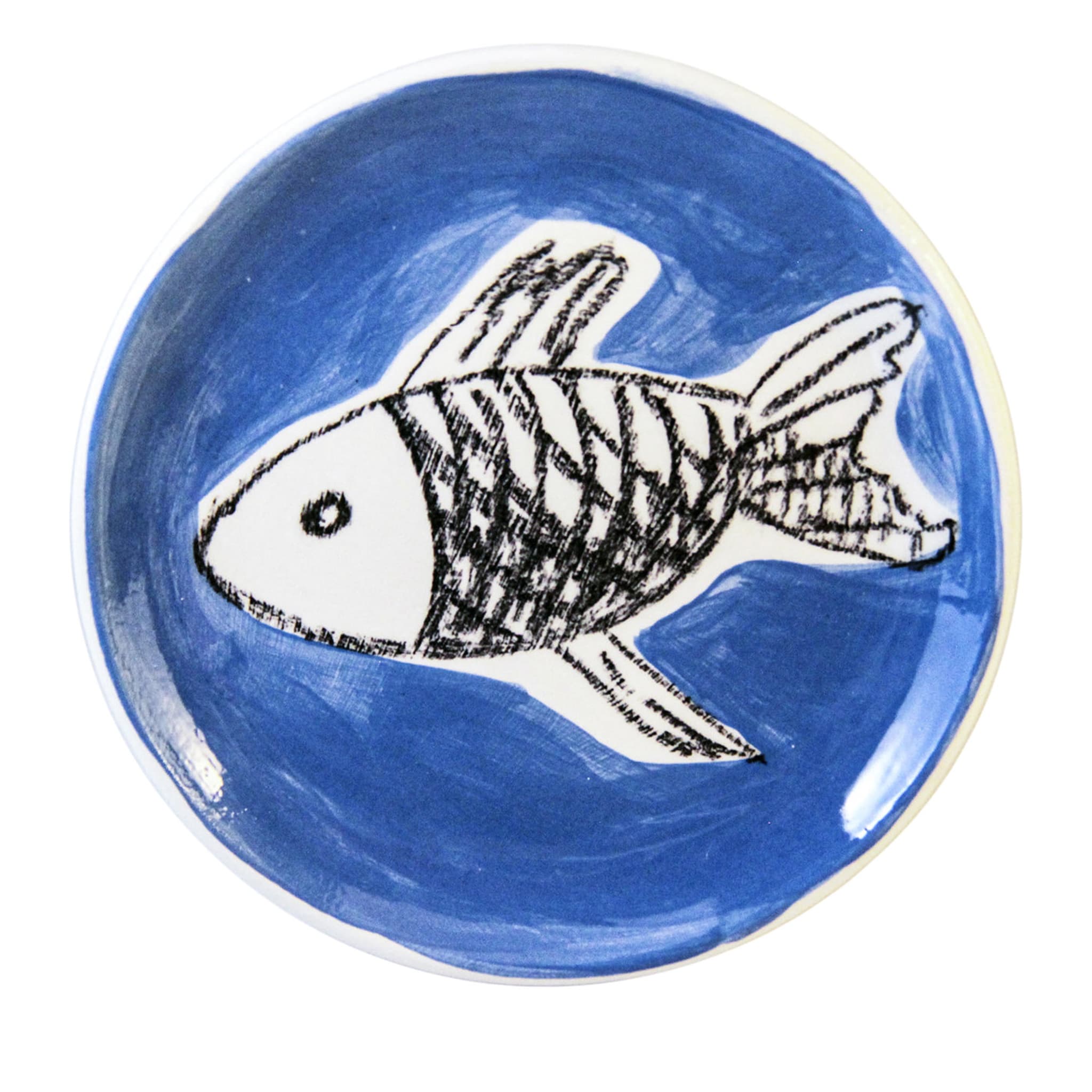 Set di 2 piatti decorativi blu pesce - Vista principale