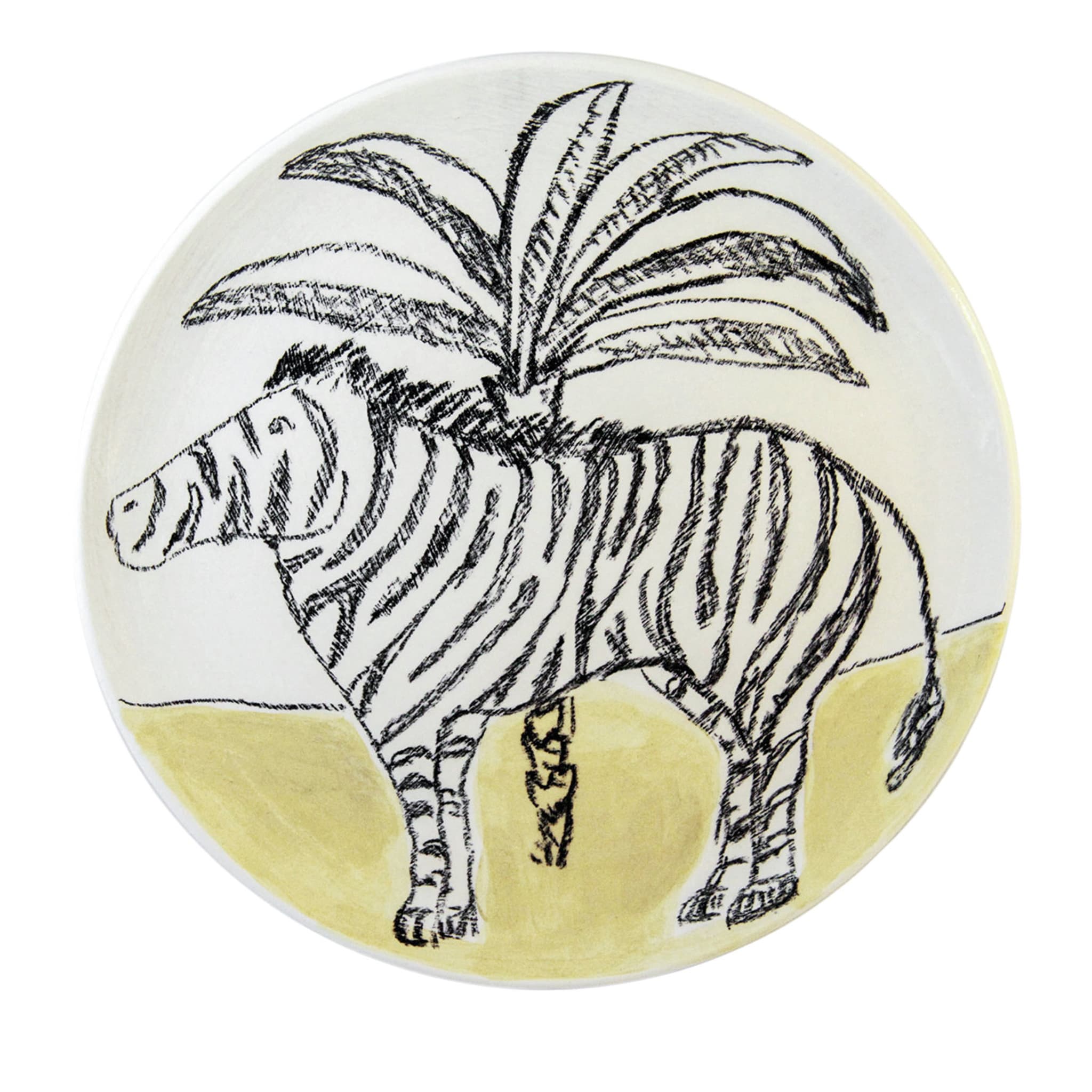 Zebra with Palm Tree Decorative Plate - Main view