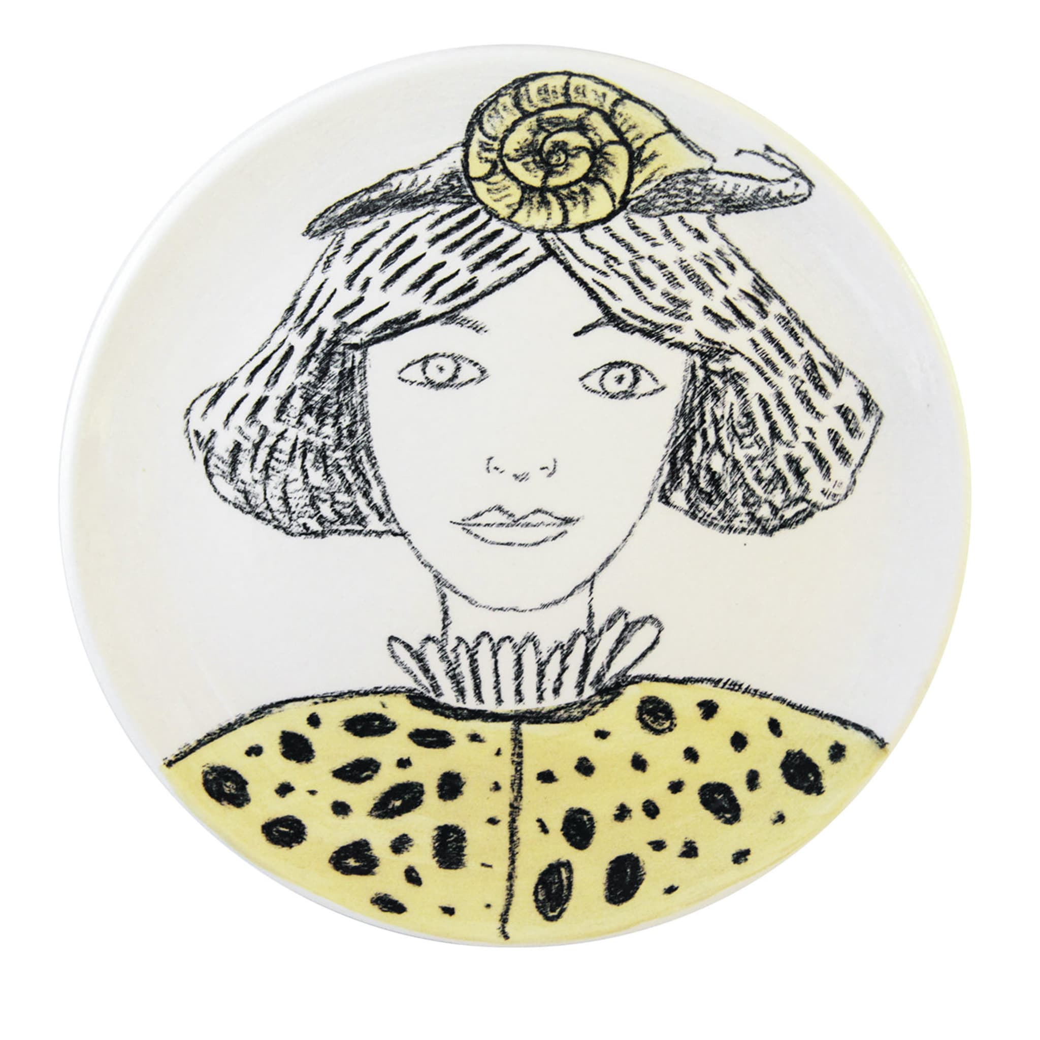Placa decorativa de mujer con caracol - Vista principal
