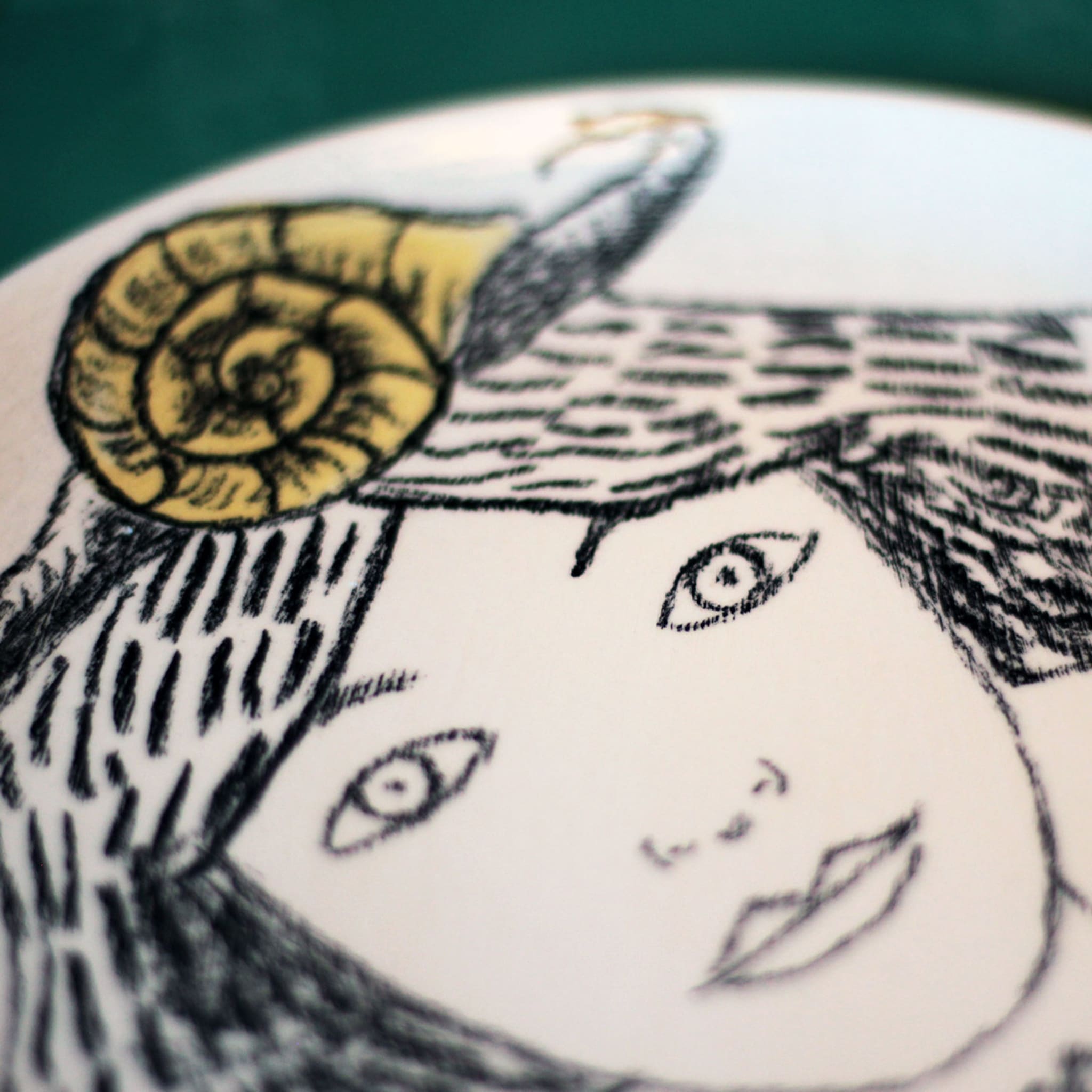 Woman with Snail Decorative Plate - Alternative view 2