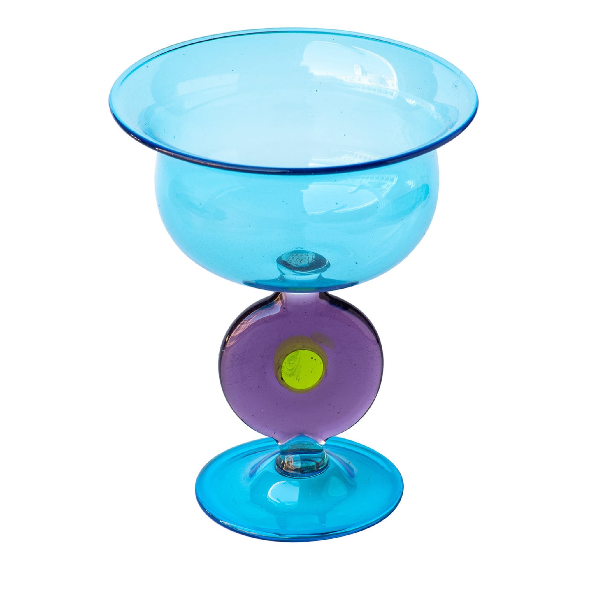 Set of 6 Medium Turquoise and Purple Candleholders - Main view