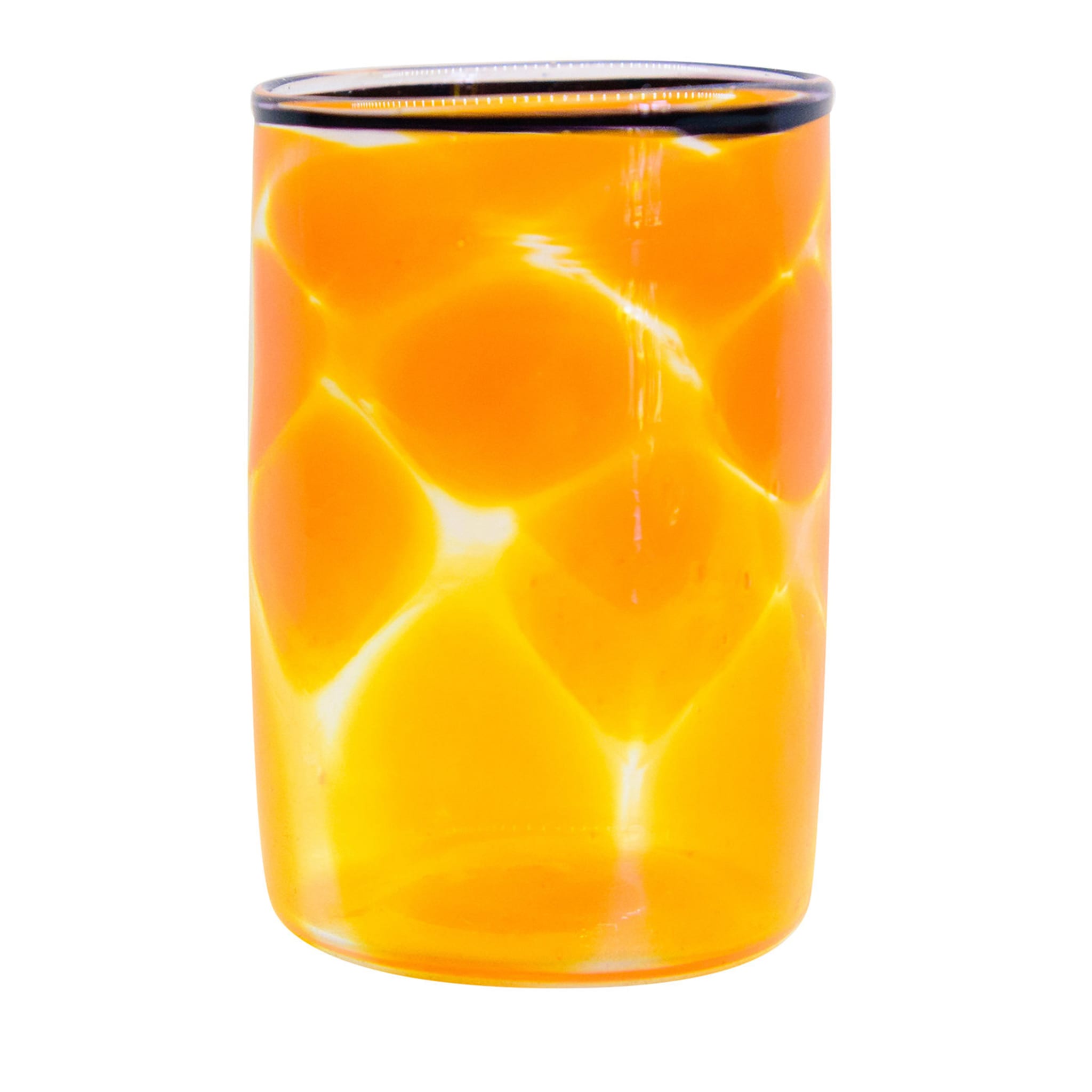 Set aus 6 gepunkteten orangefarbenen Gläsern - Hauptansicht