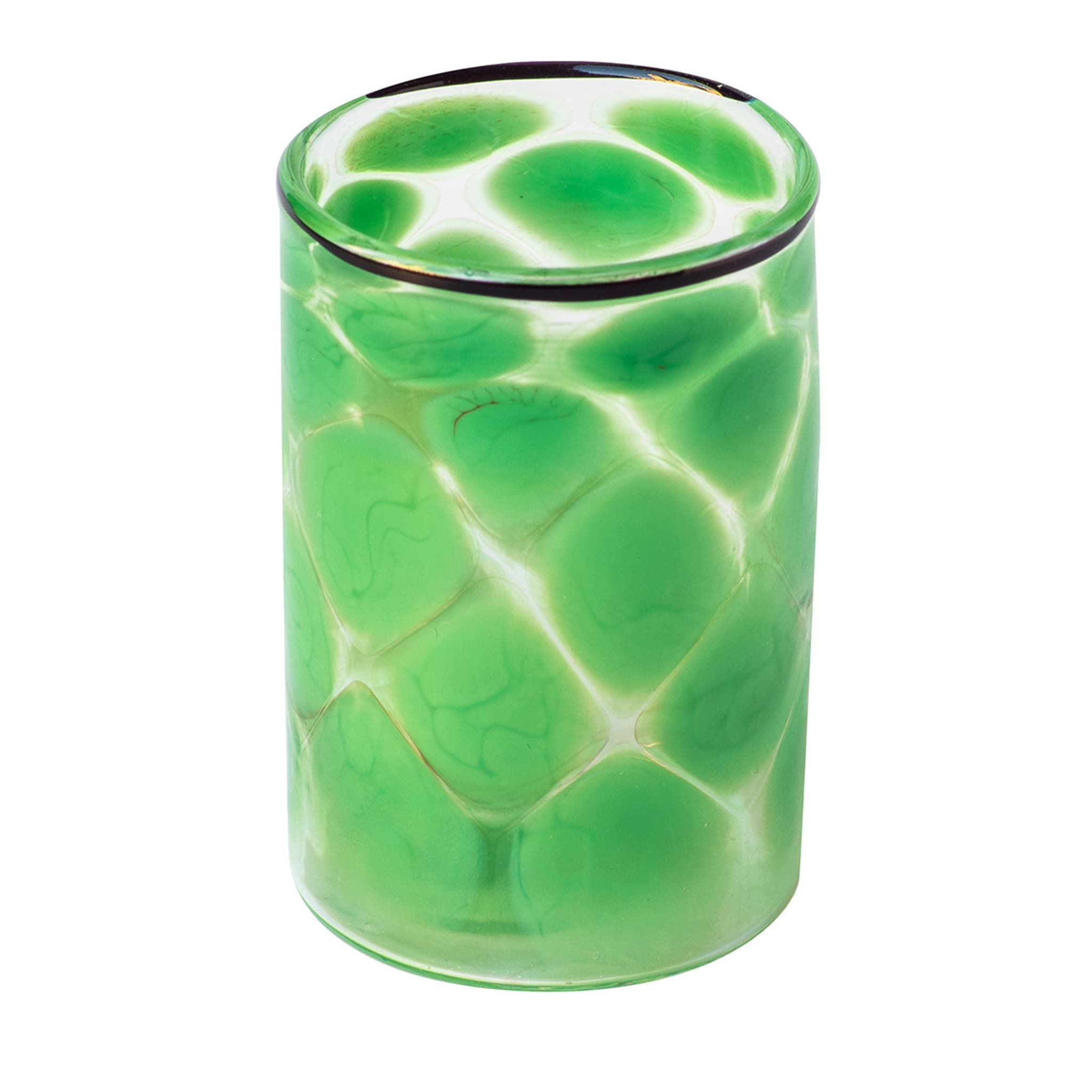 Set di 6 bicchieri verdi punteggiati - Vista principale
