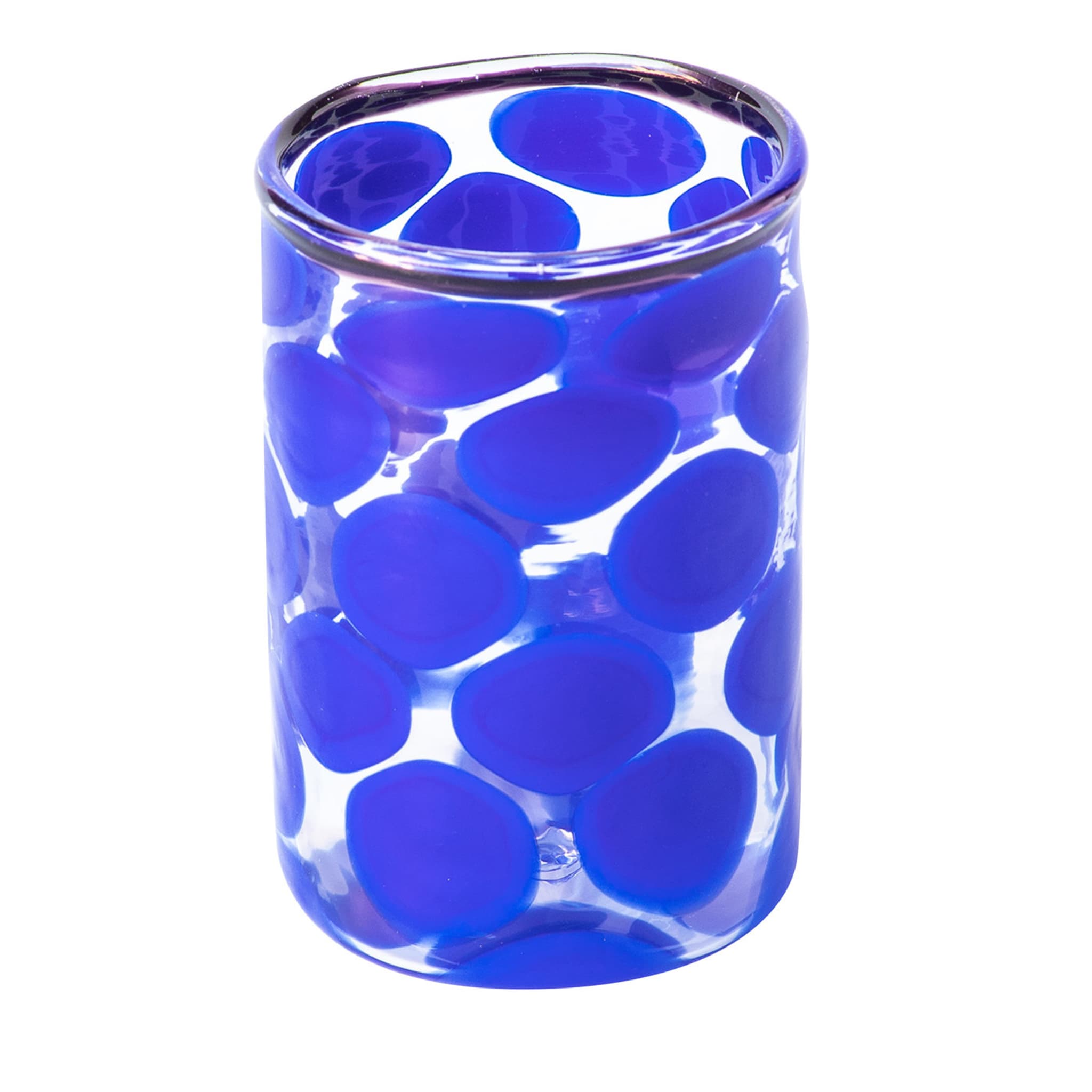 Set di 6 bicchieri blu punteggiati - Vista principale