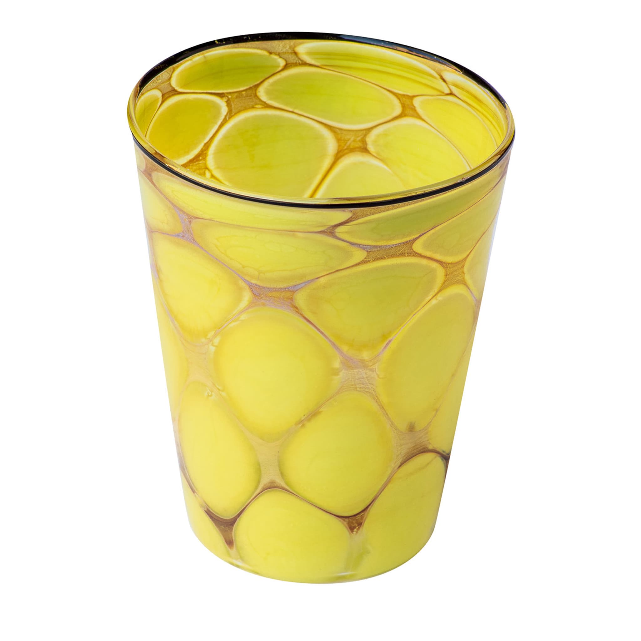 Set of 6 Dotted Yellow/Silver Glasses - Main view
