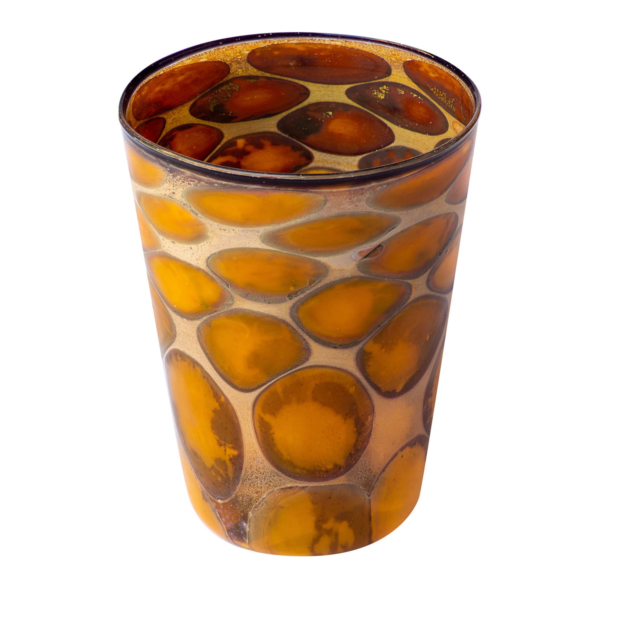 Set of 6 Dotted Orange/Silver Glasses - Main view