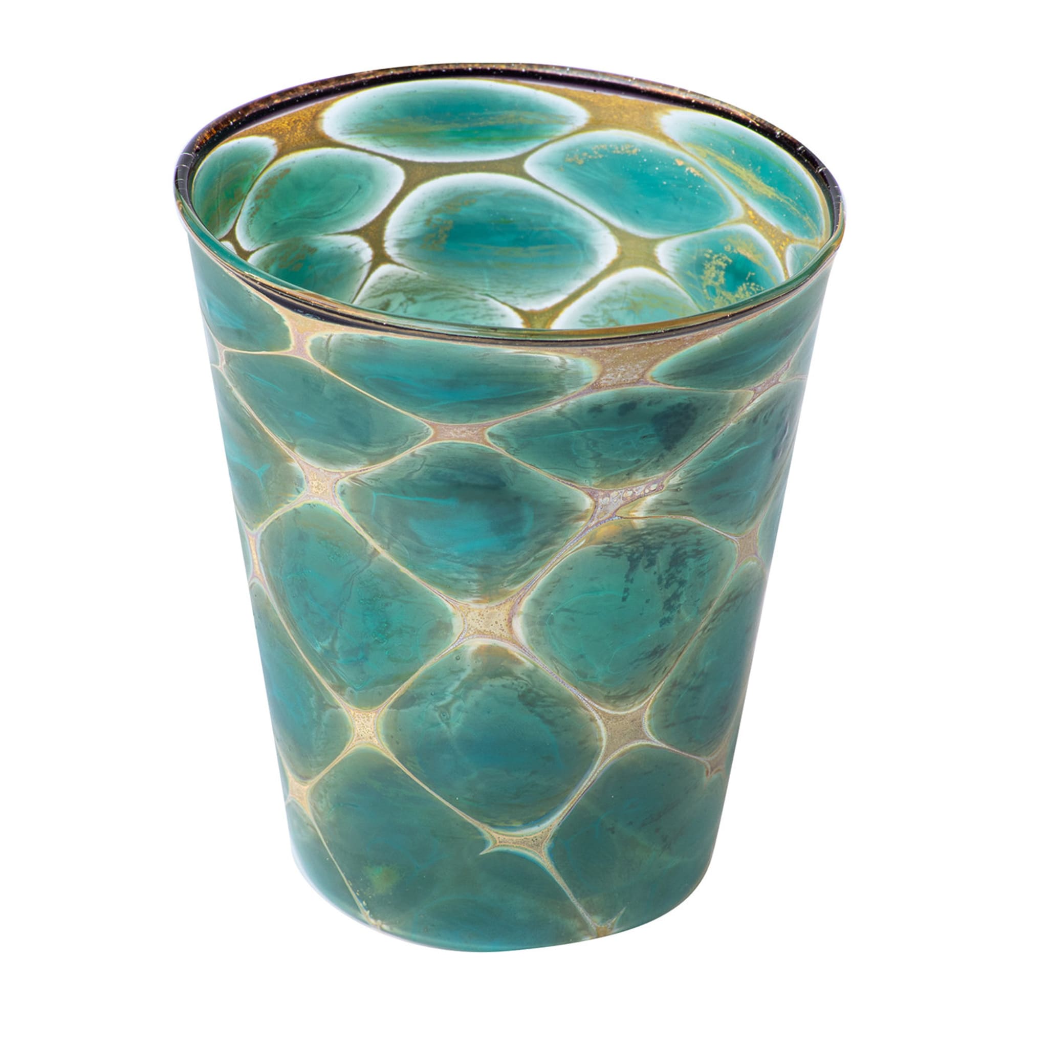 Set of 6 Dotted Teal/Silver Glasses - Main view