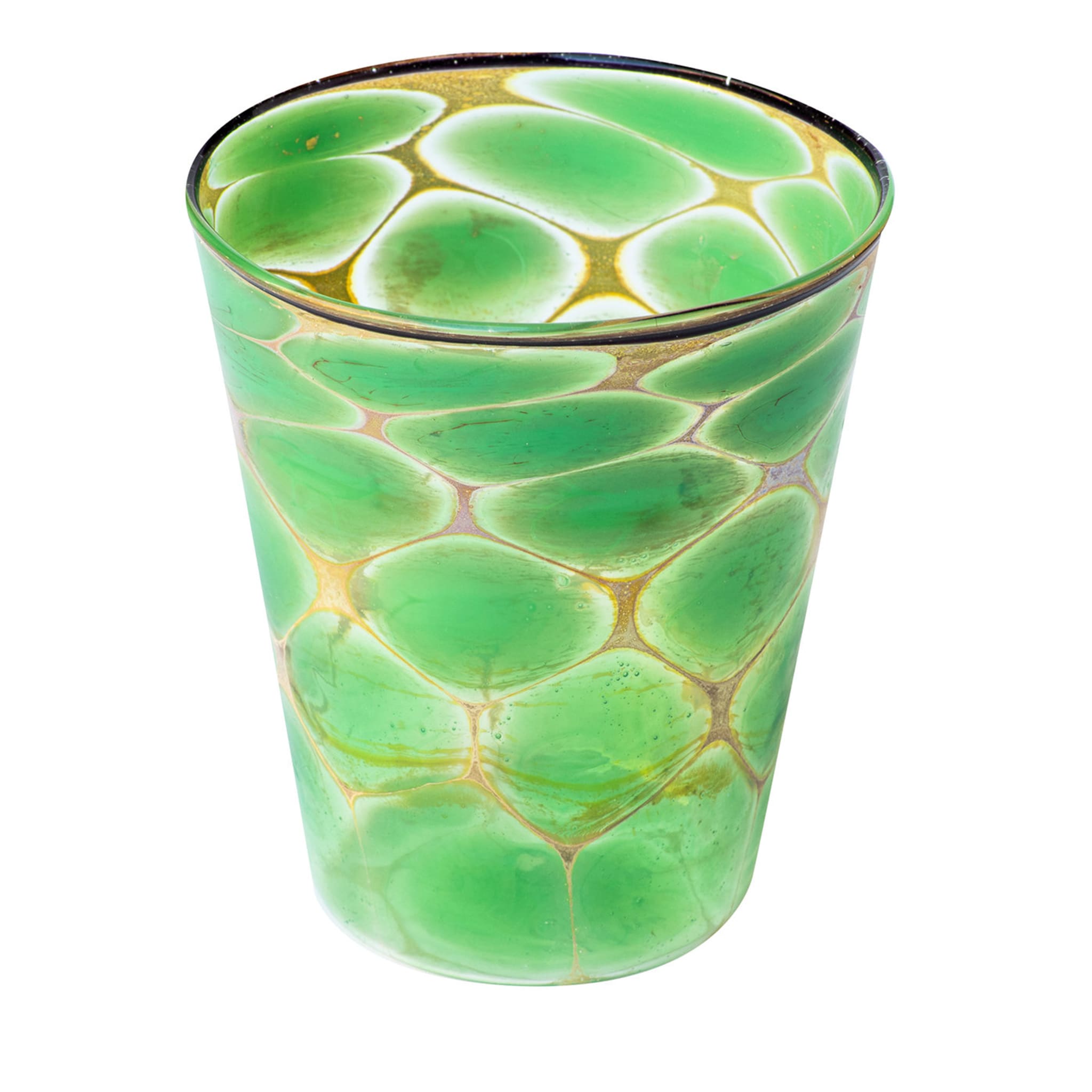 Set of 6 Dotted Green/Silver Glasses - Main view