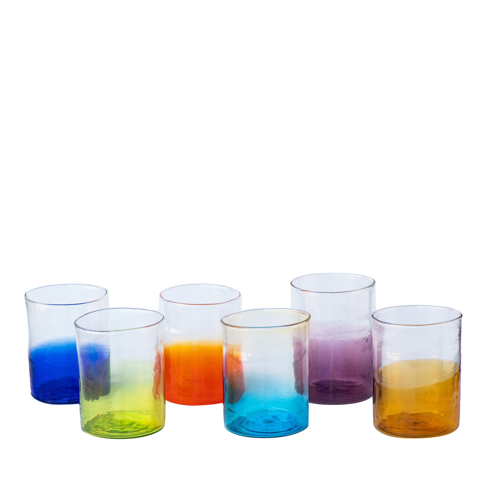 Lot de 6 verres flous multicolores - Vue principale