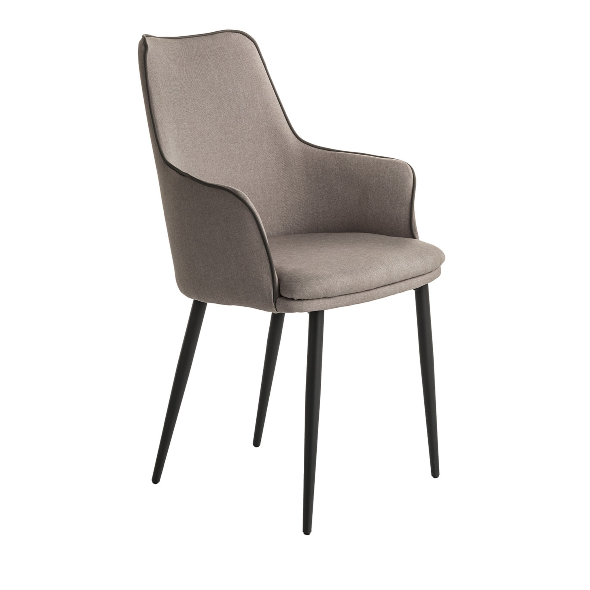Kelly Gray Dining Chair with Armrests - Main view