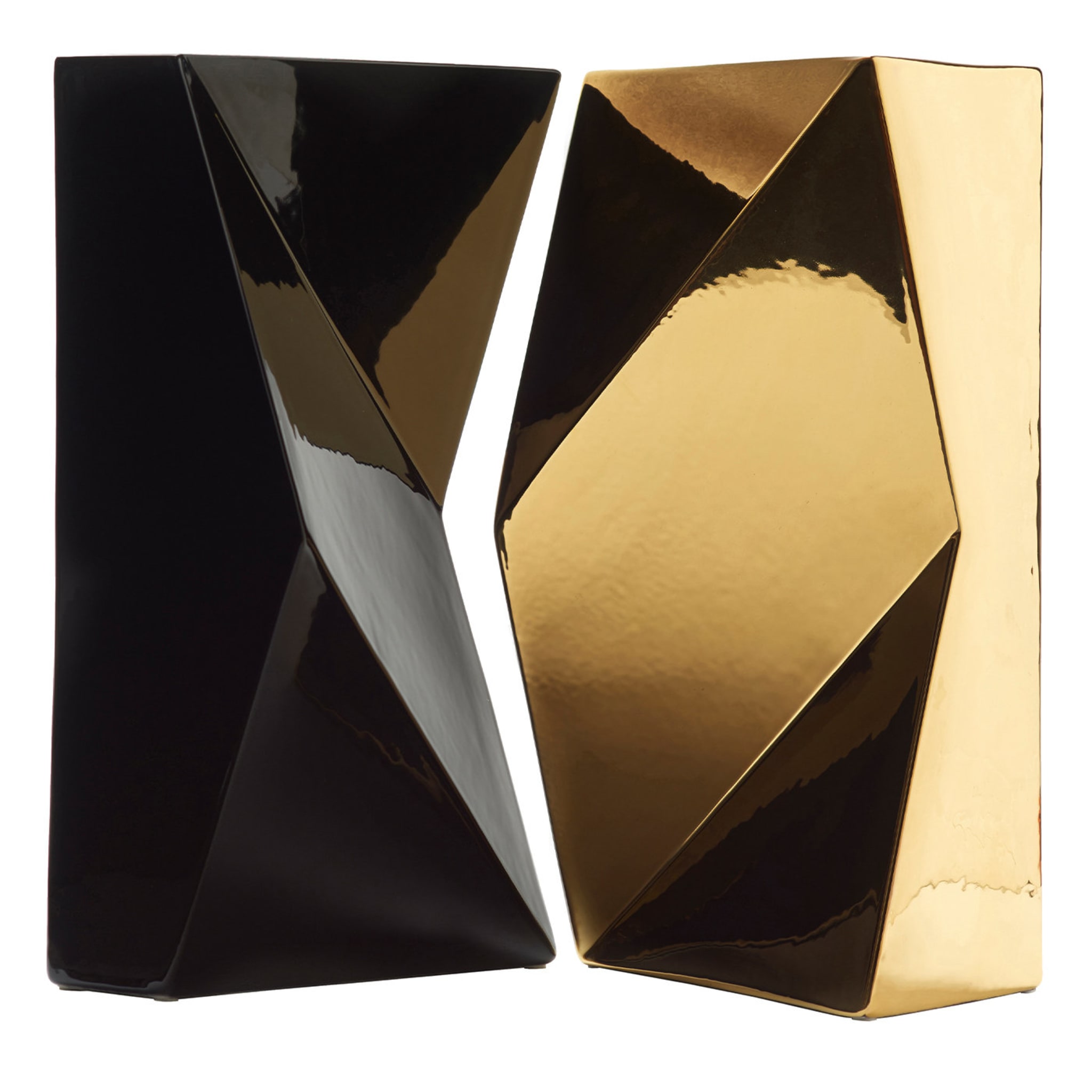 Verso Set of 2 Gold and Black Vases by Antonio Saporito - Main view
