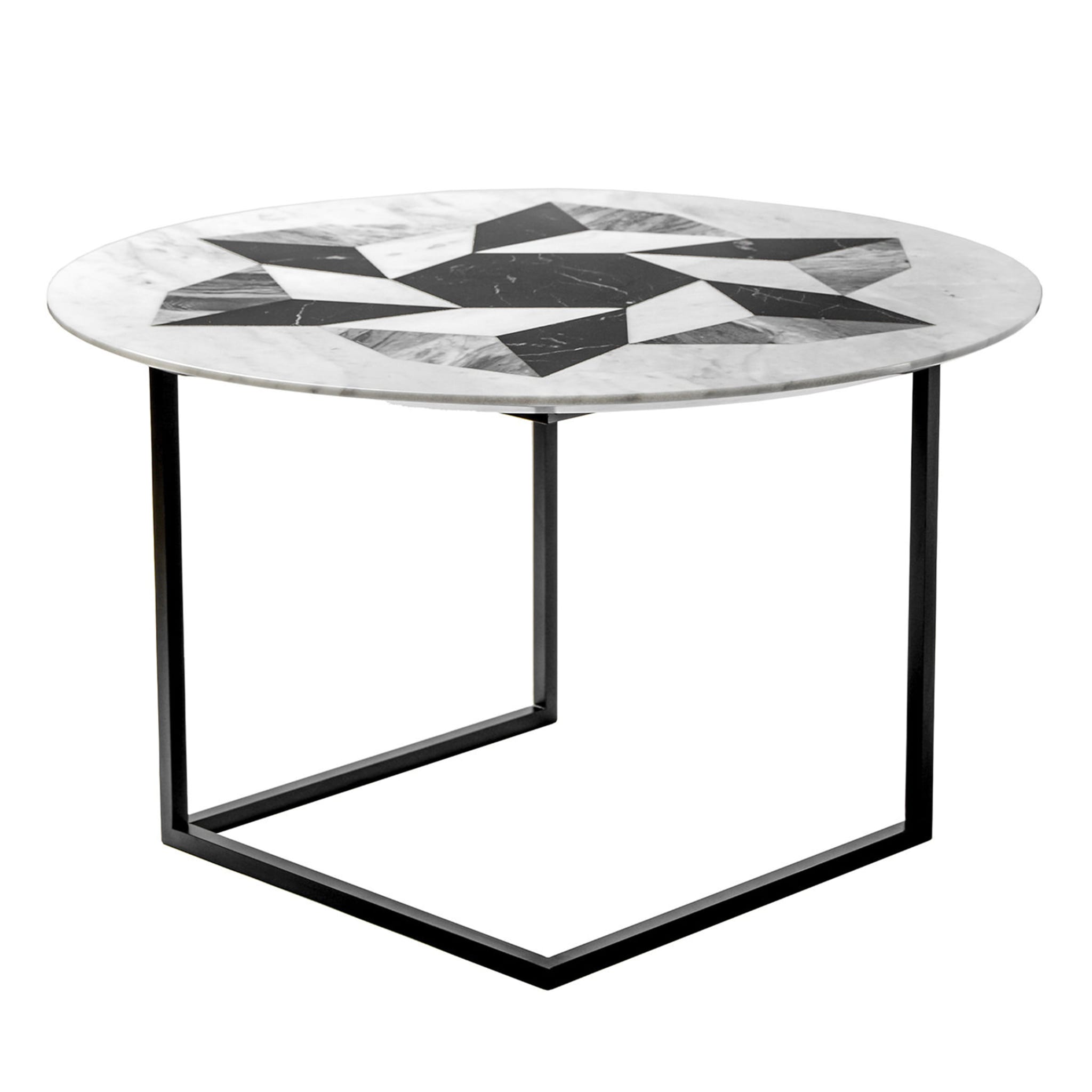 Table basse cubique Esopo avec roue géométrique par Antonio Saporito - Vue principale