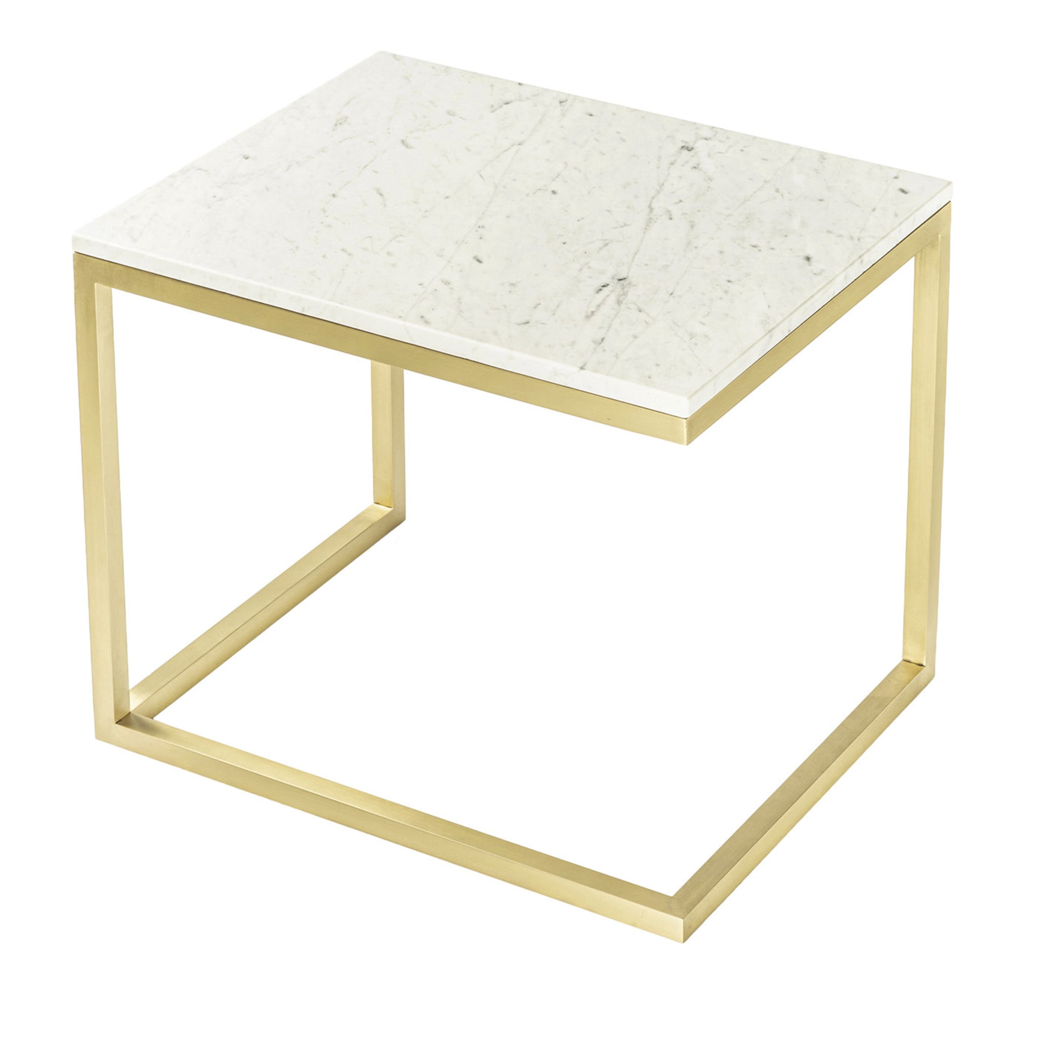 Esopo White and Brass Side Table by Antonio Saporito - Main view