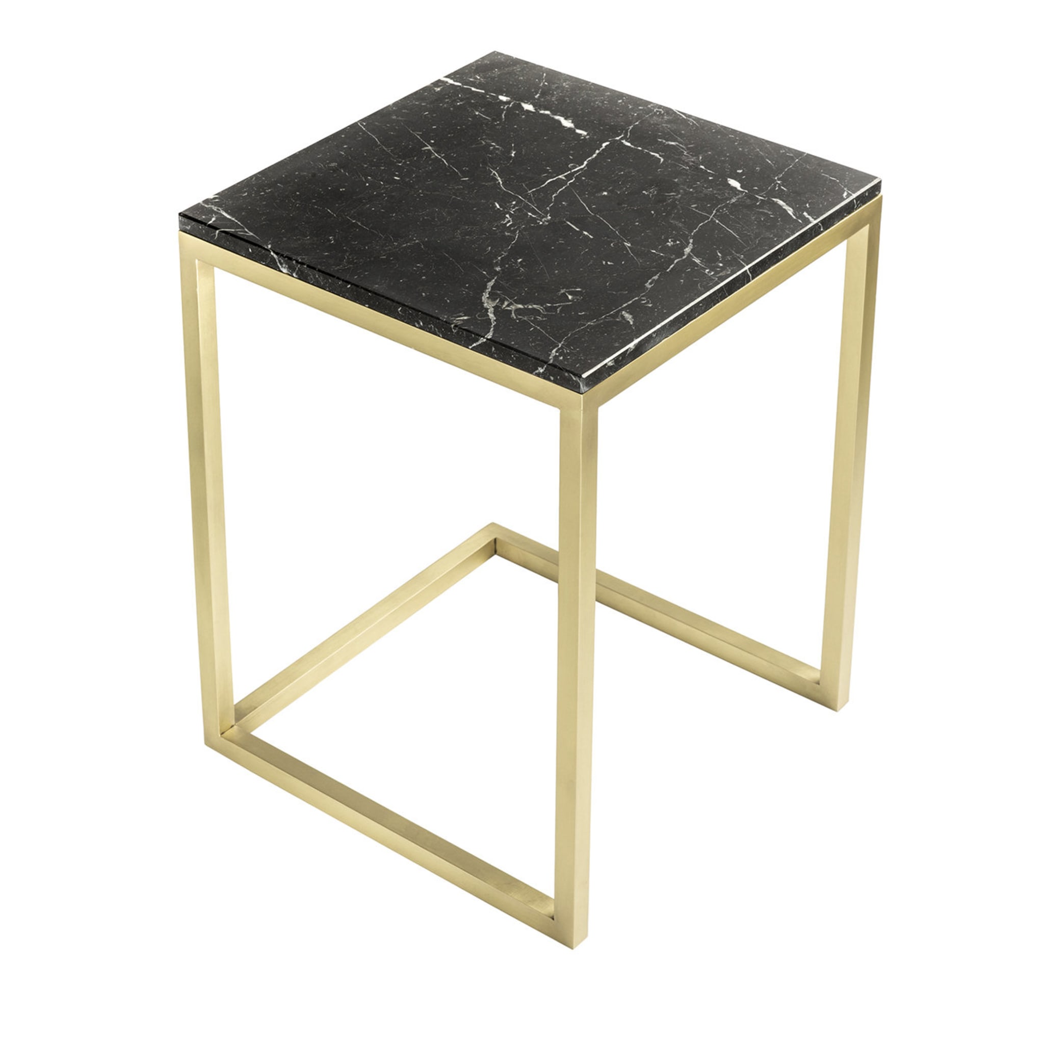 Esopo Brass and Black Marble Side Table by Antonio Saporito - Main view