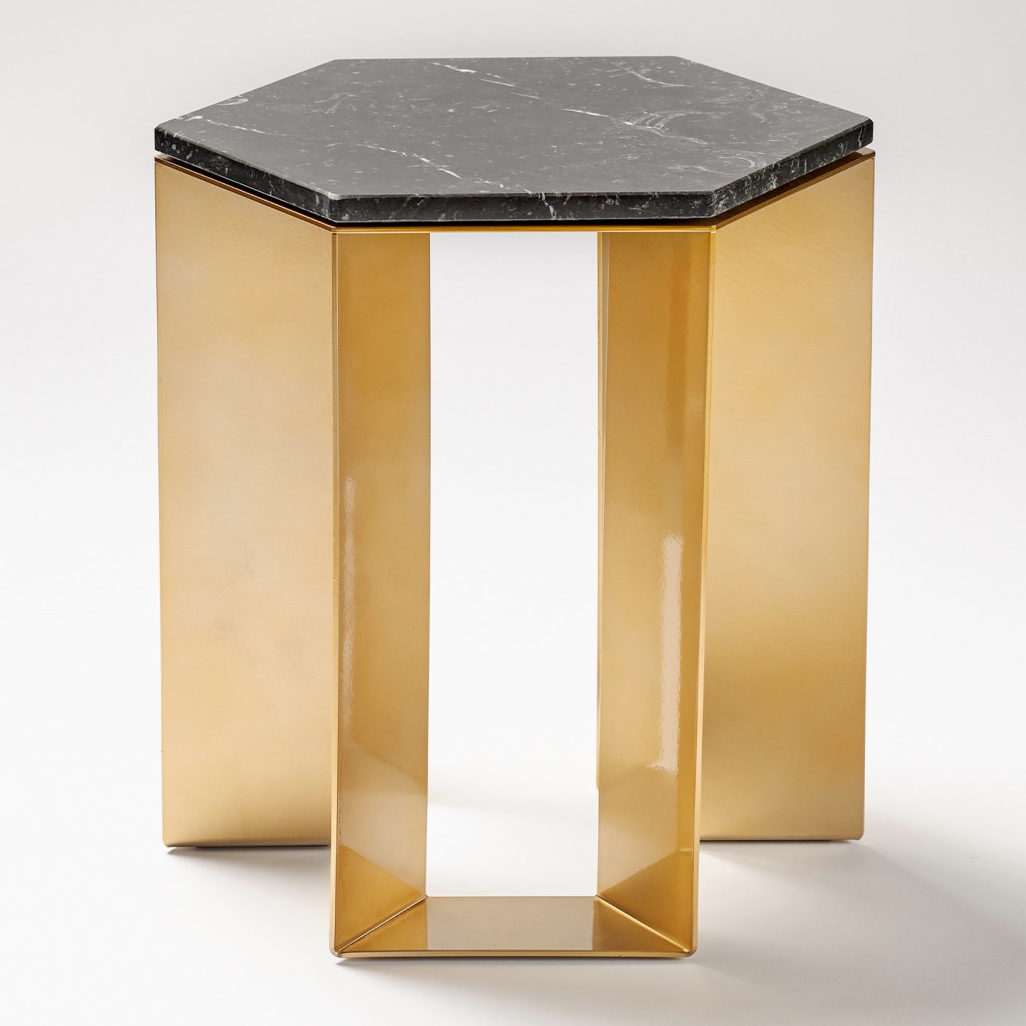 Alato Black and Gold Side Table by Antonio Saporito - Alternative view 2
