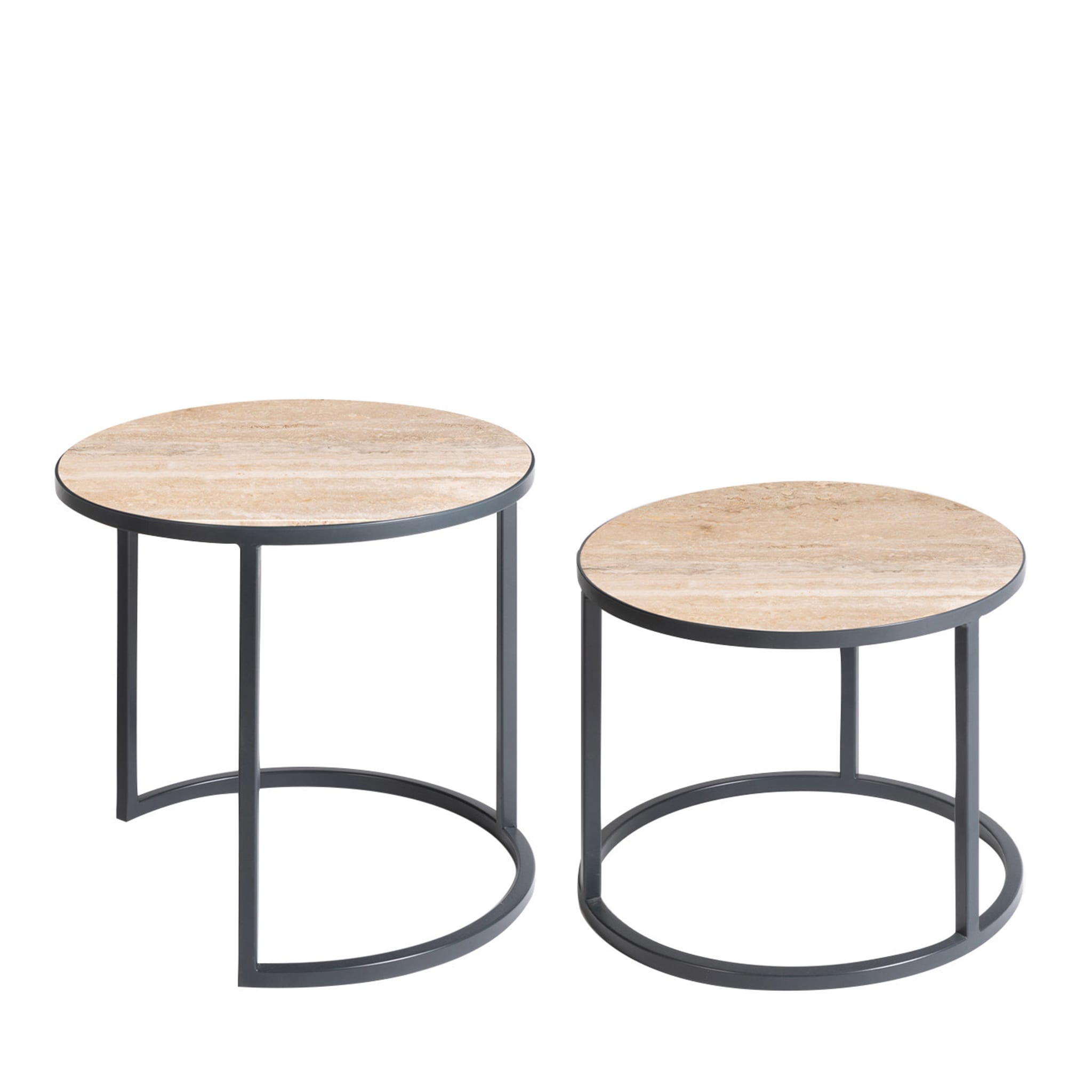 Alicudi and Filicudi Travertine Set of 2 Coffee Tables - Main view