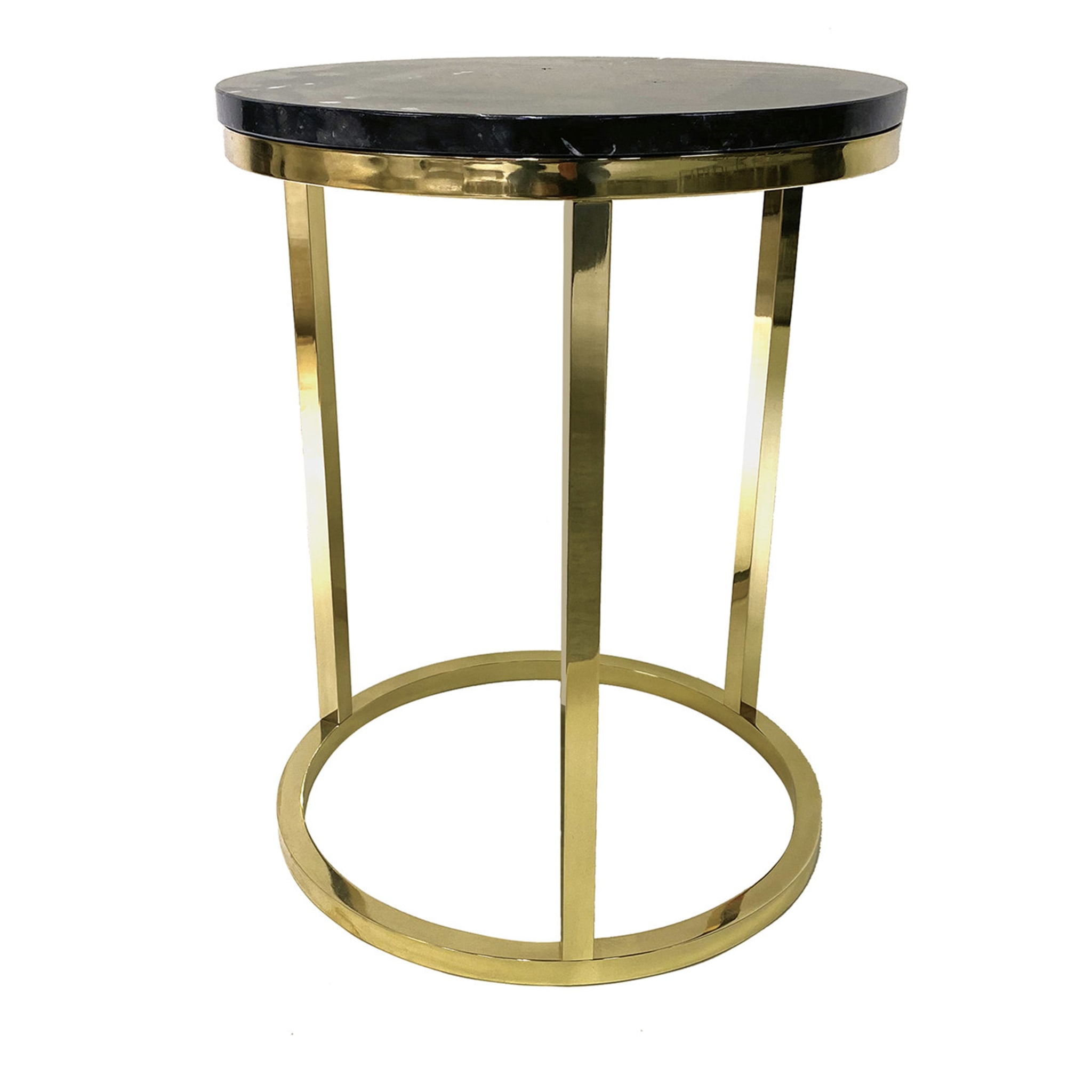 Round Polished Brass Side Table - Main view