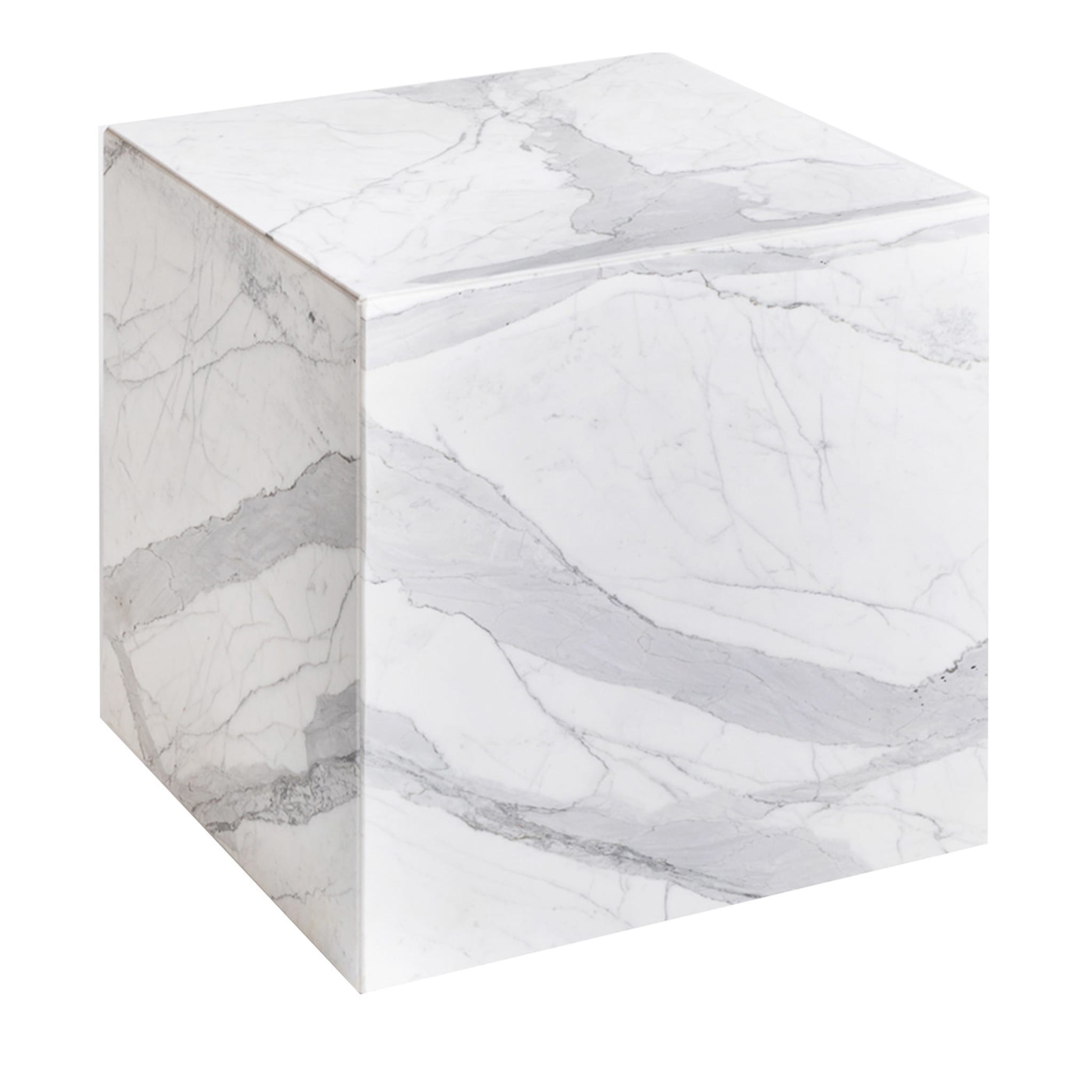Kubo Weißer Carrara Couchtisch - Hauptansicht