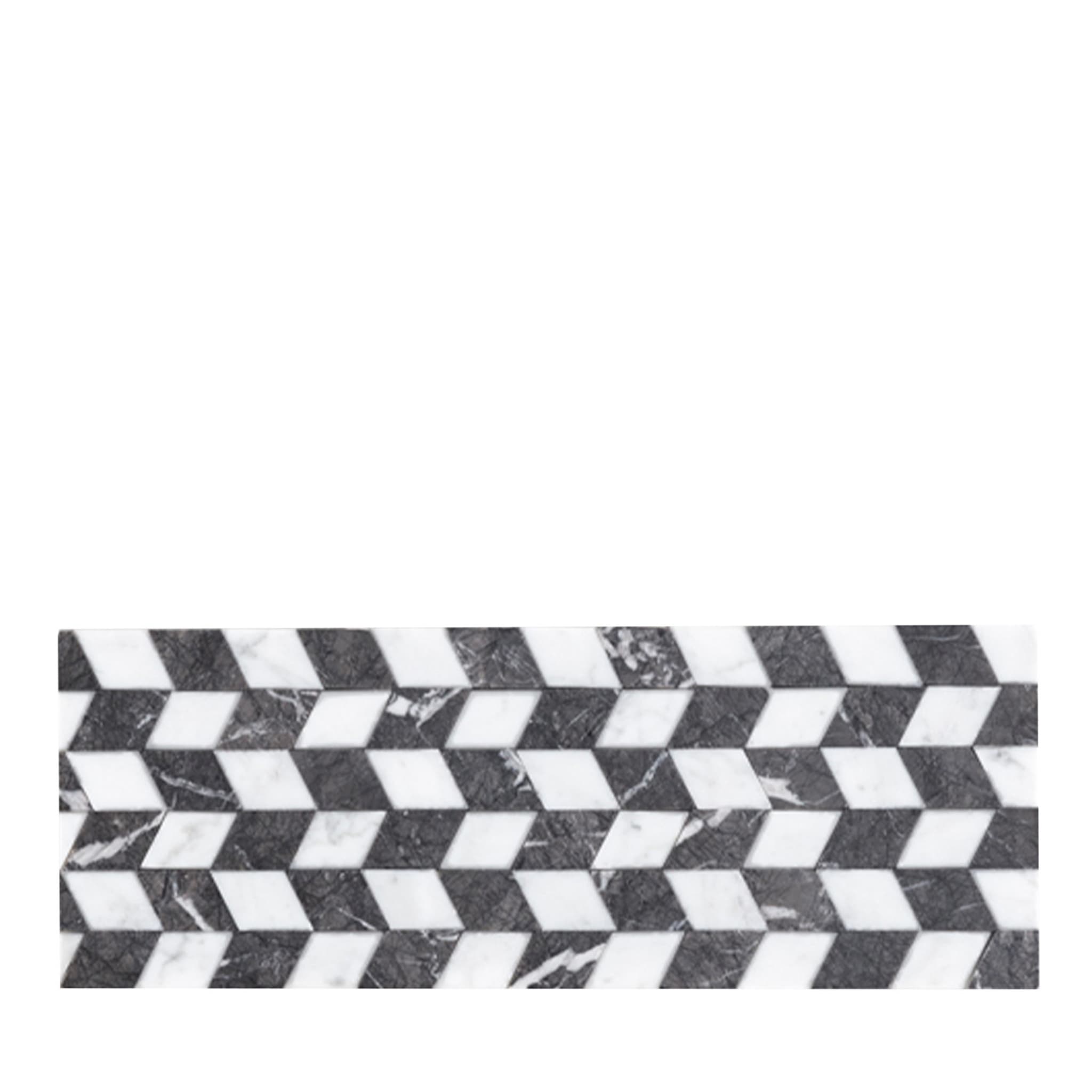 Ensemble de 2 plateaux à carreaux blancs et gris - Vue principale